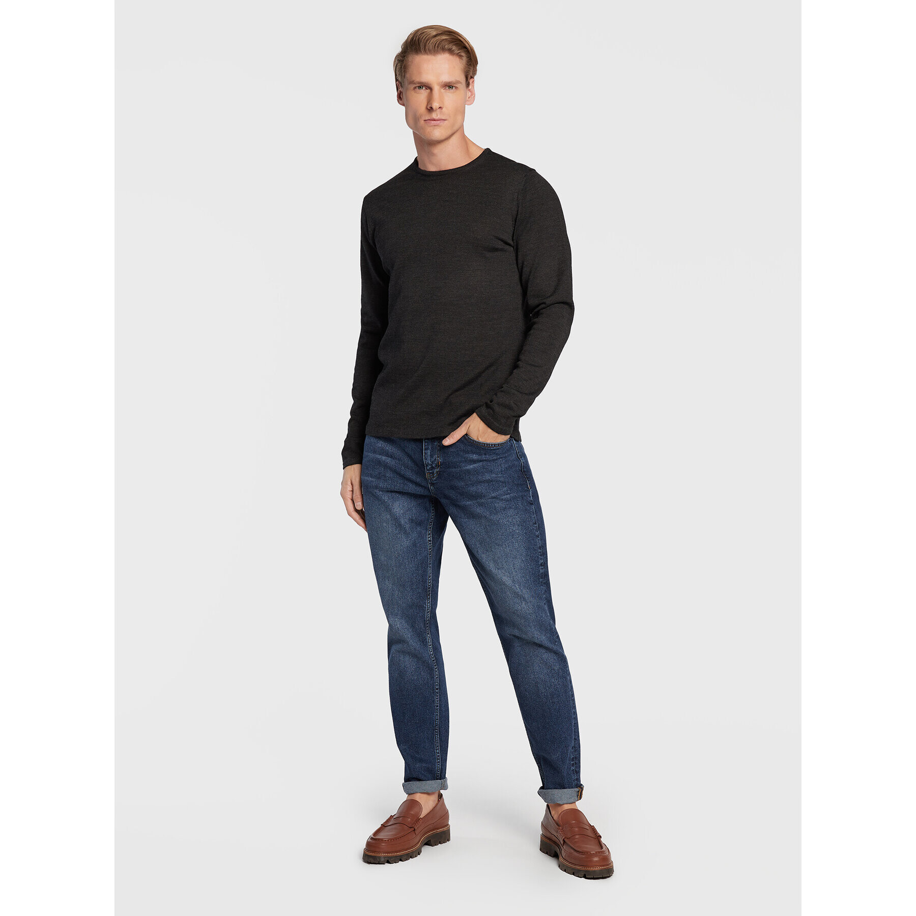 Casual Friday Svetr Kent 20501343 Šedá Slim Fit - Pepit.cz