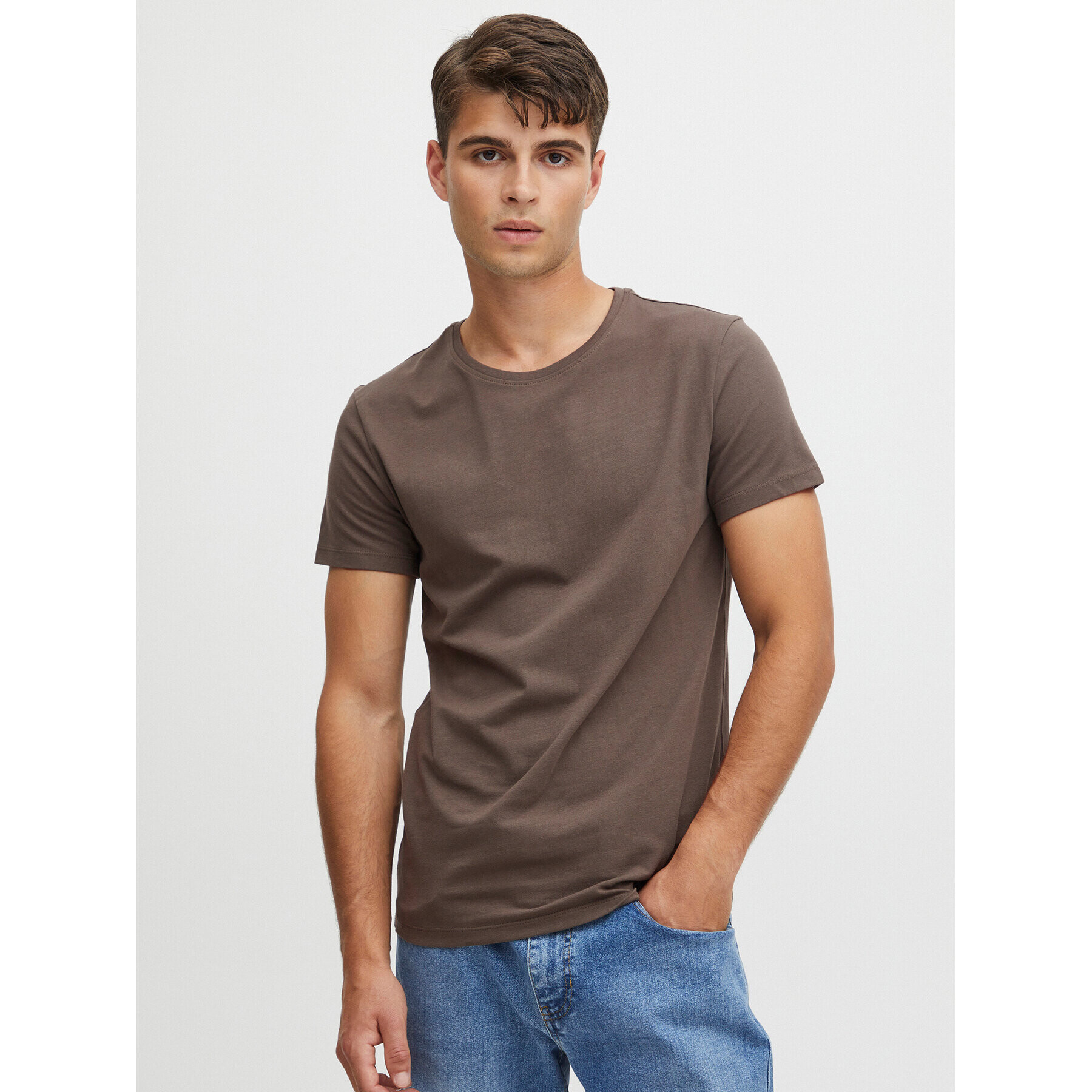 Casual Friday T-Shirt 20503063 Hnědá Slim Fit - Pepit.cz