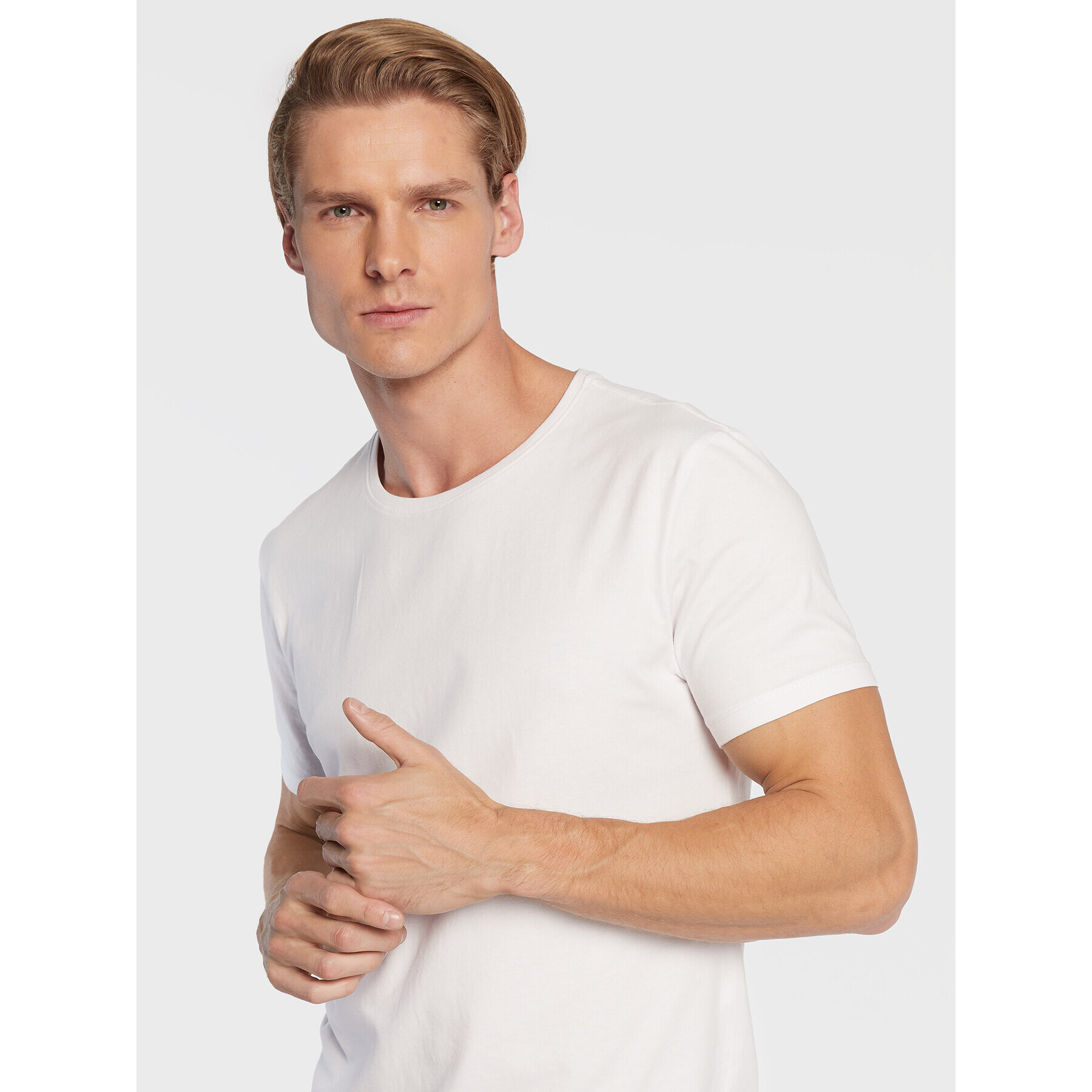 Casual Friday T-Shirt David 20503063 Bílá Slim Fit - Pepit.cz