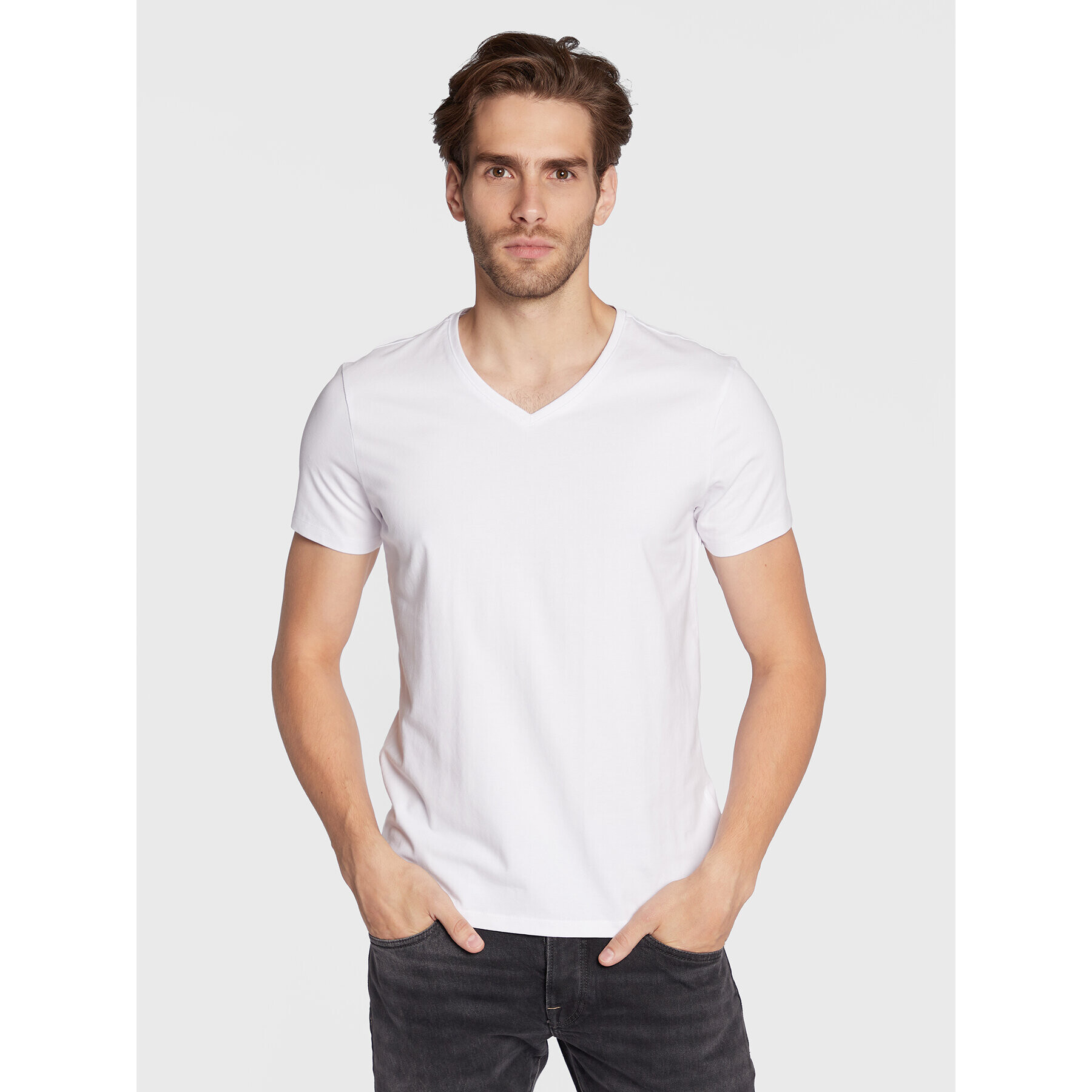 Casual Friday T-Shirt Lincoln 20503062 Bílá Slim Fit - Pepit.cz