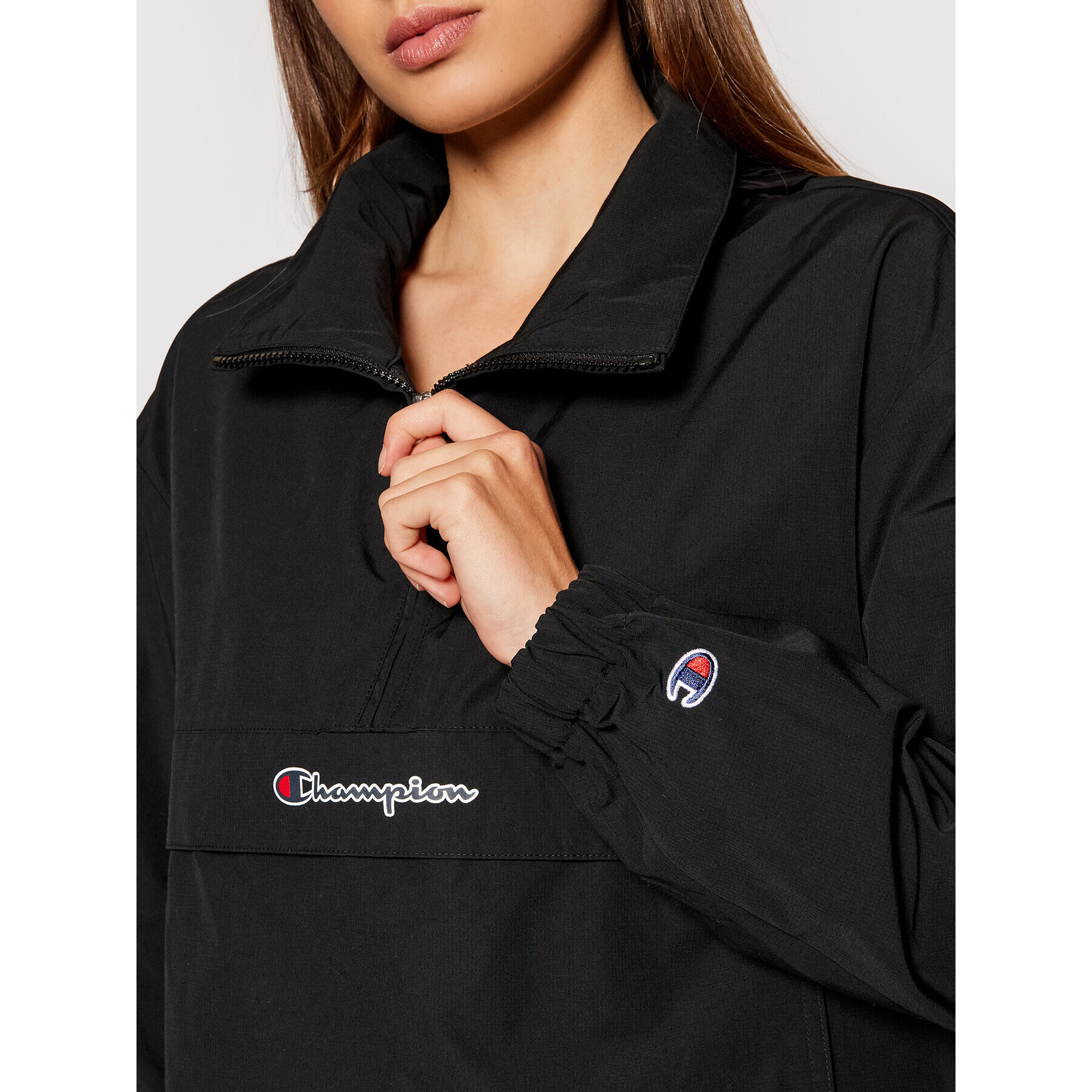 Champion Bunda anorak Script Logo 114170 Černá Regular Fit - Pepit.cz