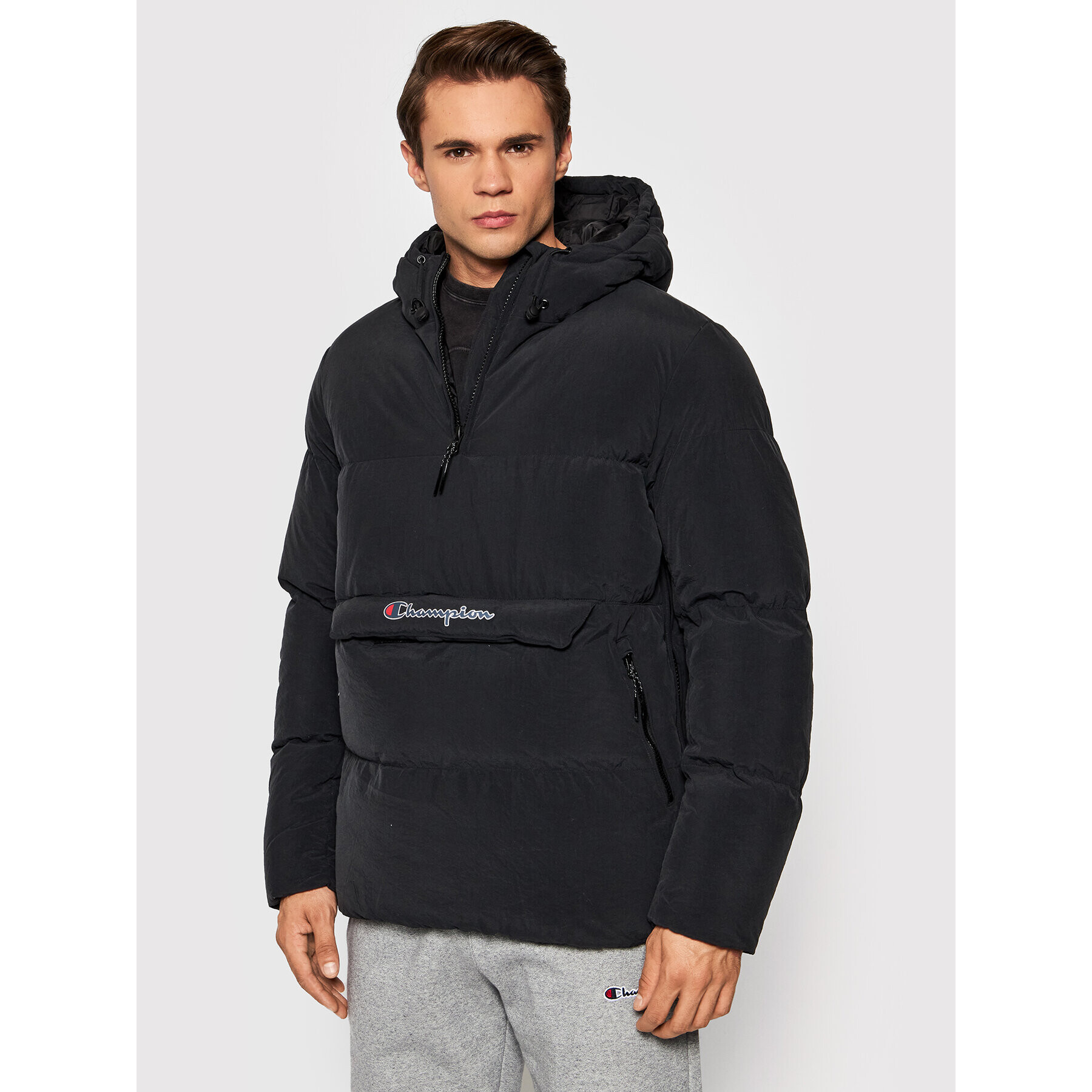 Champion Bunda anorak Script Logo 216733 Černá Regular Fit - Pepit.cz