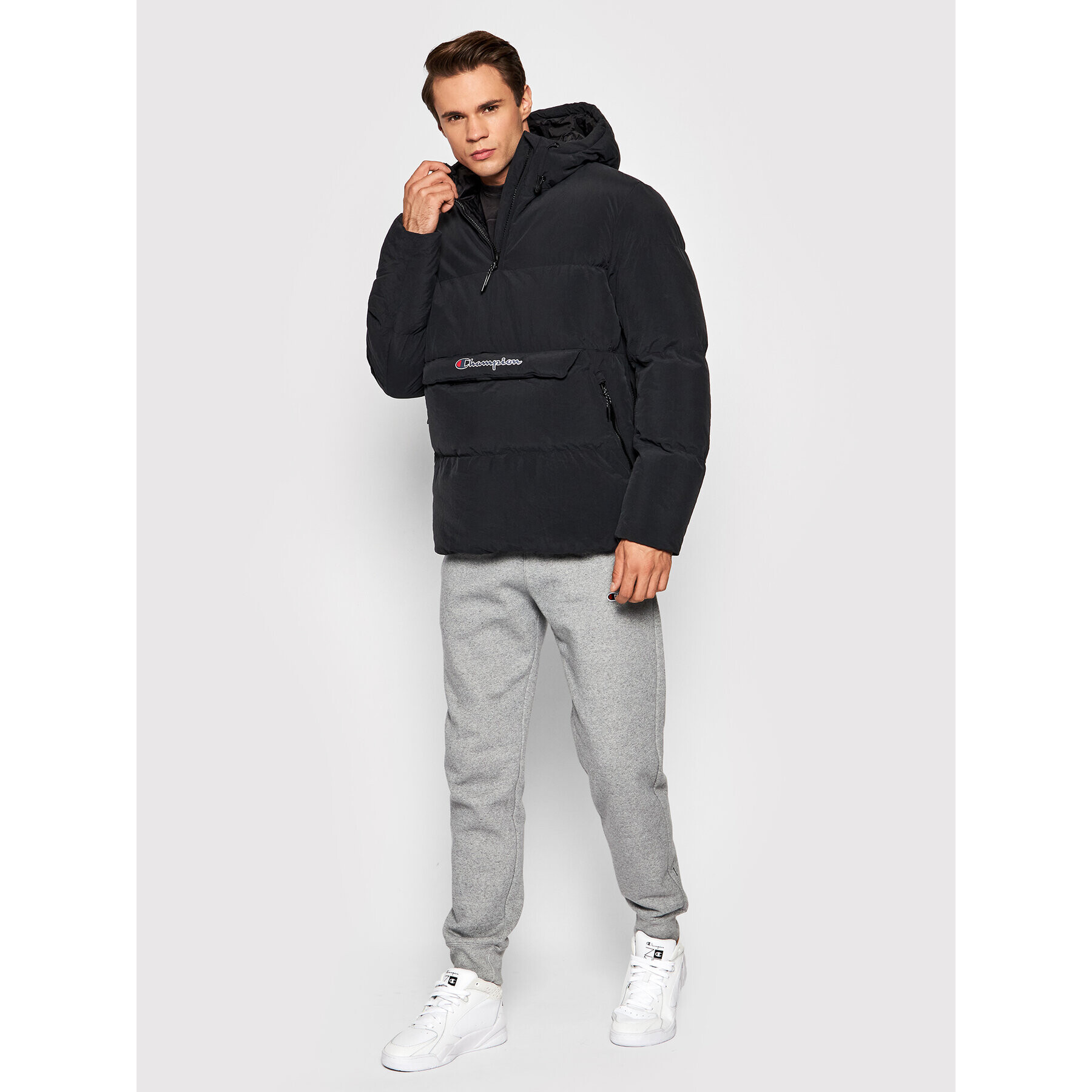 Champion Bunda anorak Script Logo 216733 Černá Regular Fit - Pepit.cz