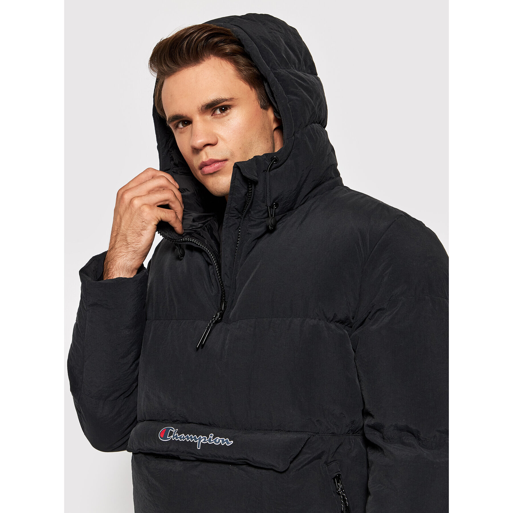 Champion Bunda anorak Script Logo 216733 Černá Regular Fit - Pepit.cz