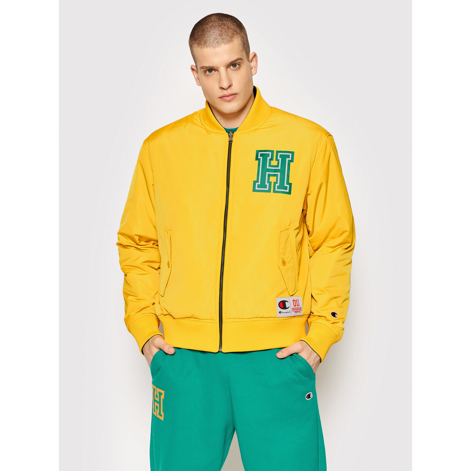 Champion Bunda bomber Unisex STRANGER THINGS Hawkins 217754 Žlutá Regular Fit - Pepit.cz