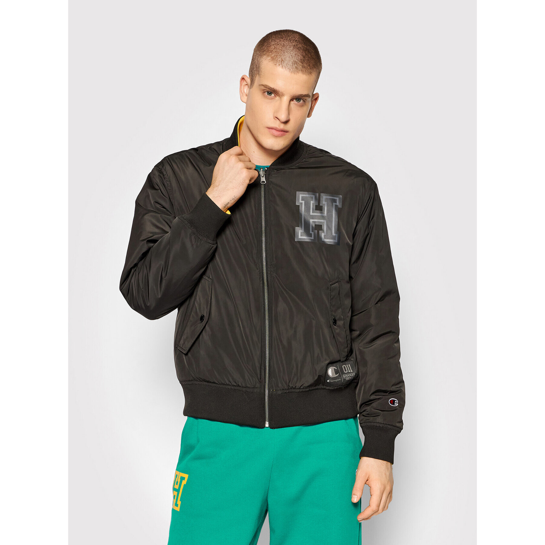 Champion Bunda bomber Unisex STRANGER THINGS Hawkins 217754 Žlutá Regular Fit - Pepit.cz