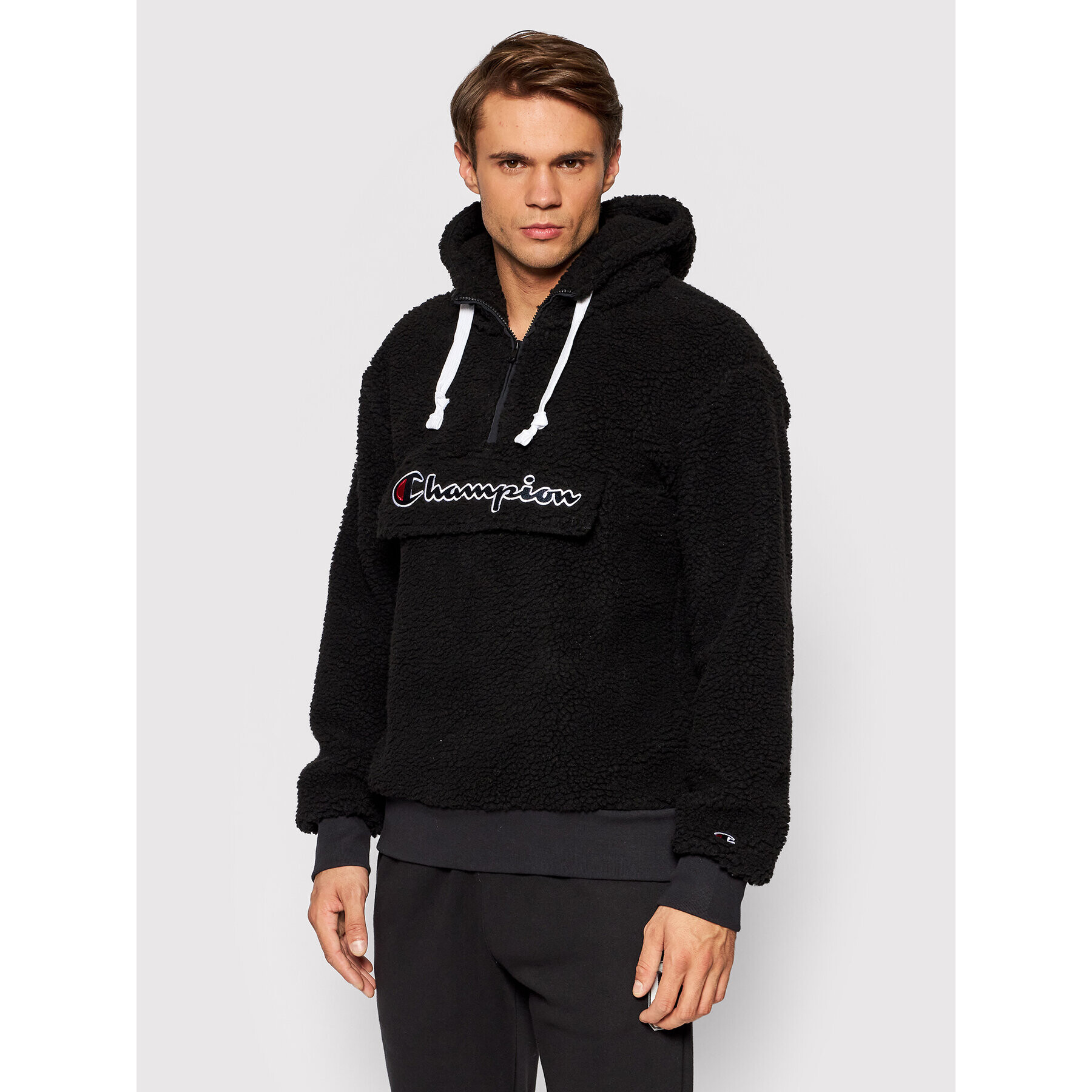 Champion Fleecová mikina Half Zip-Up 214978 Černá Regular Fit - Pepit.cz