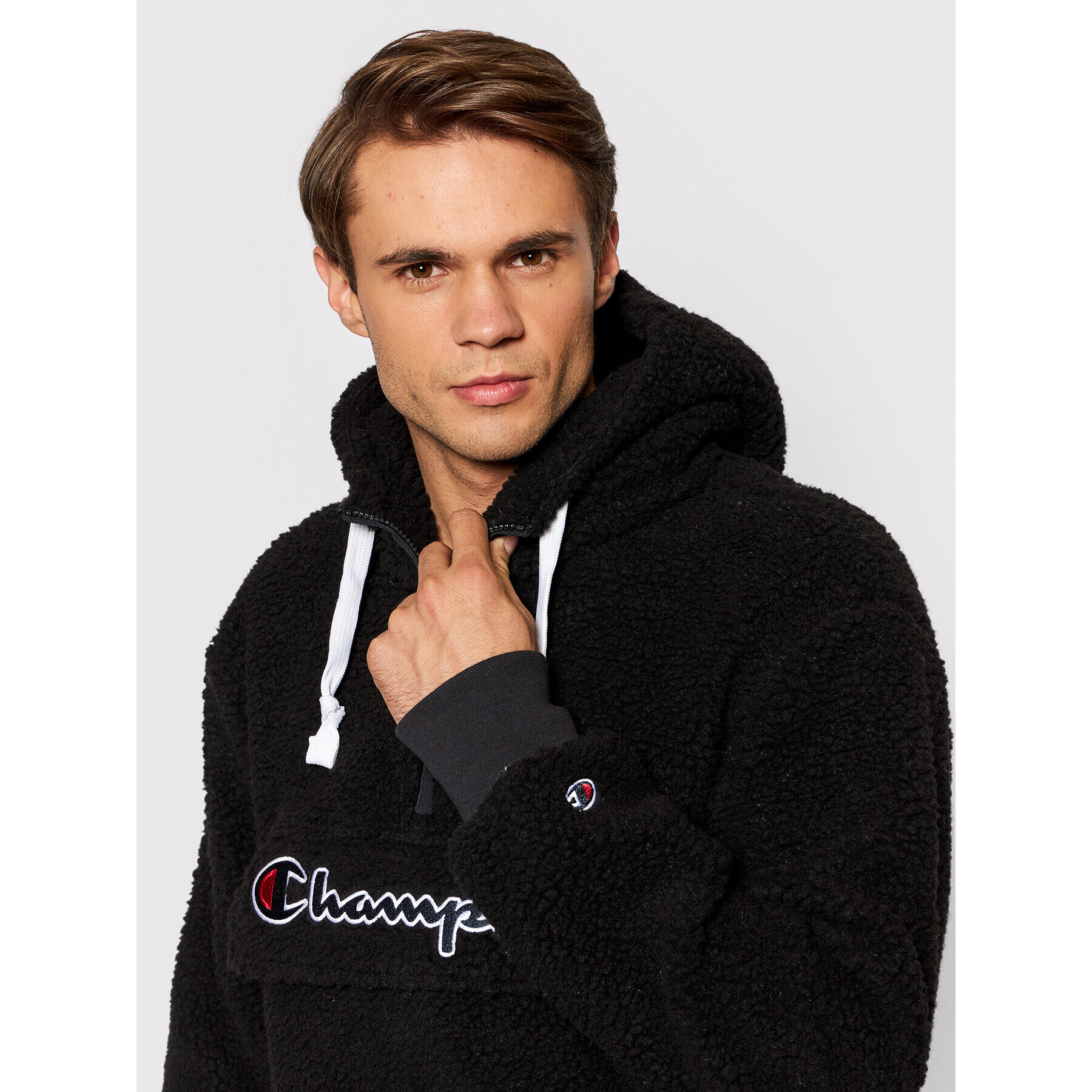 Champion Fleecová mikina Half Zip-Up 214978 Černá Regular Fit - Pepit.cz