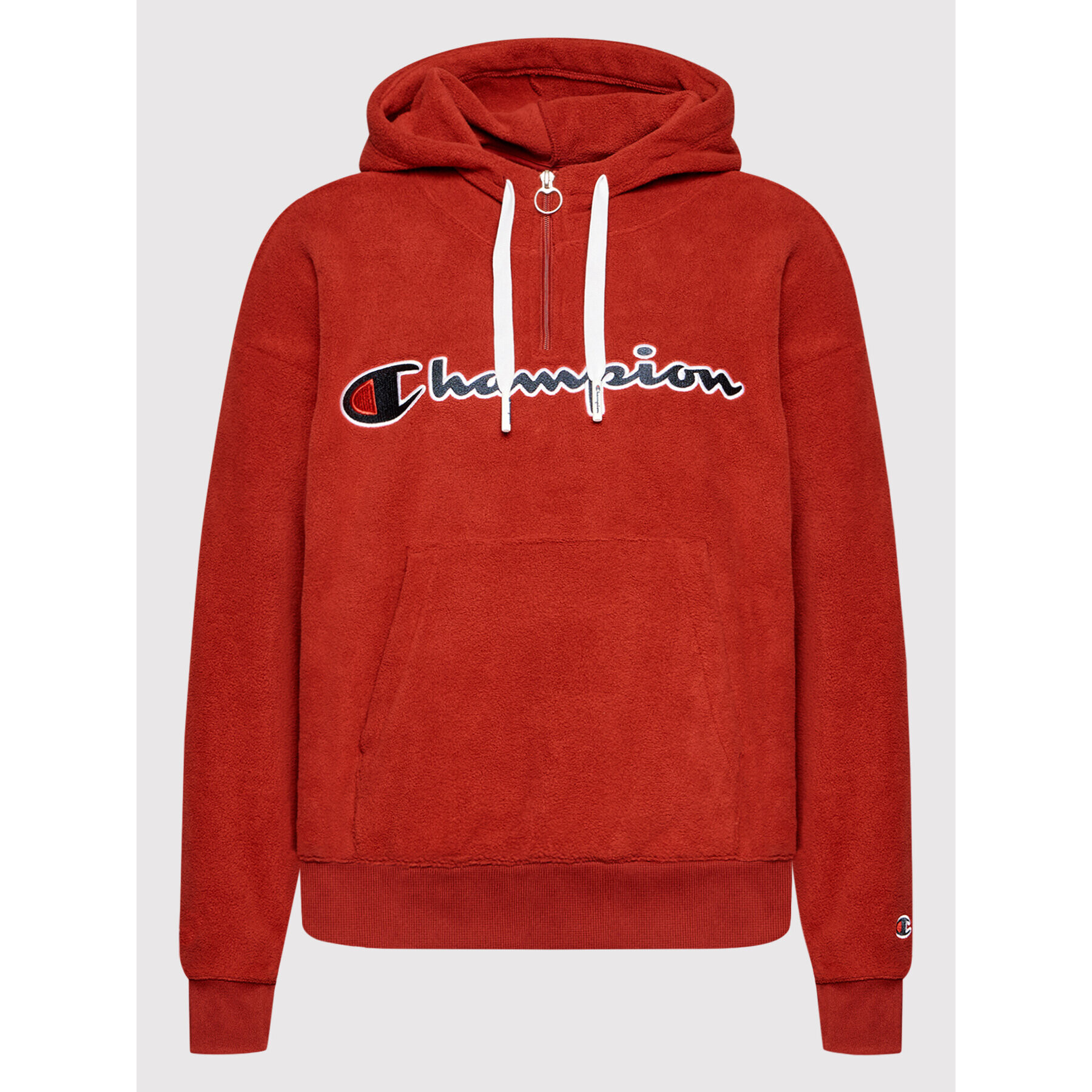 Champion Fleecová mikina Script Logo 114763 Červená Custom Fit - Pepit.cz