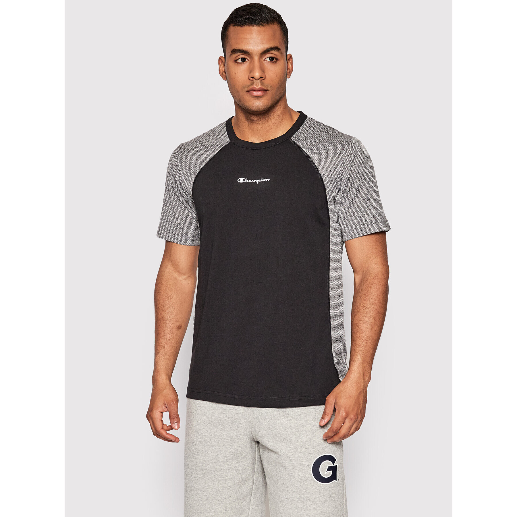 Champion Funkční tričko Micro Mesh Insert 217111 Černá Athletic Fit - Pepit.cz