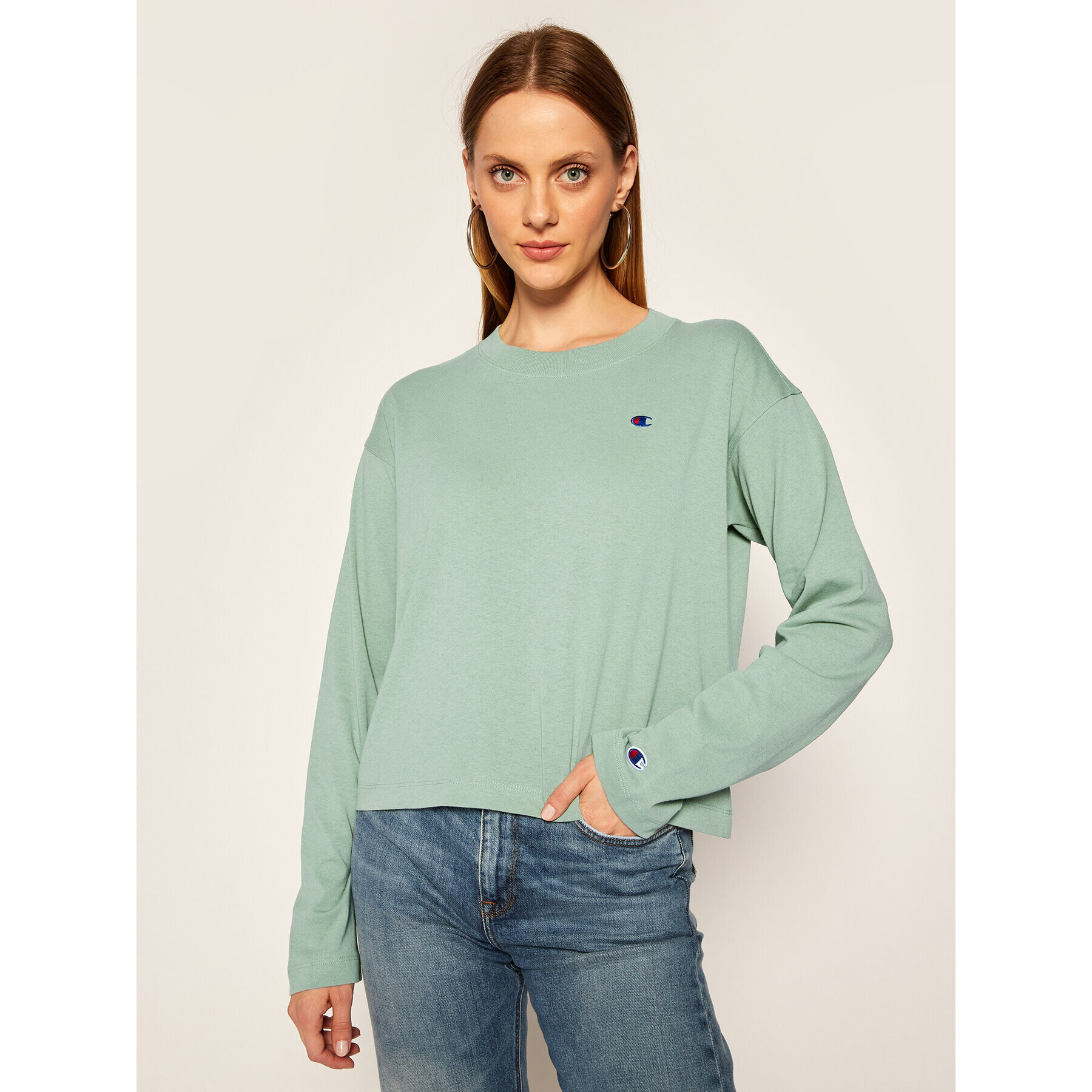 Champion Halenka Crewneck 113365 Zelená Relaxed Fit - Pepit.cz