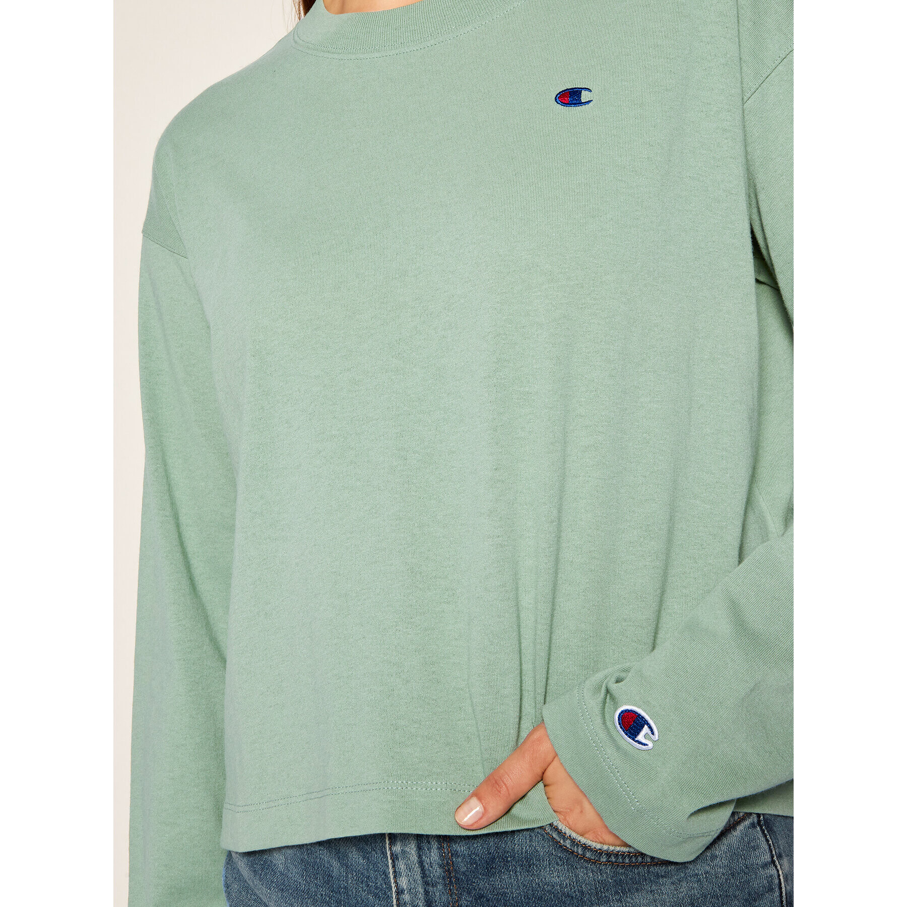 Champion Halenka Crewneck 113365 Zelená Relaxed Fit - Pepit.cz