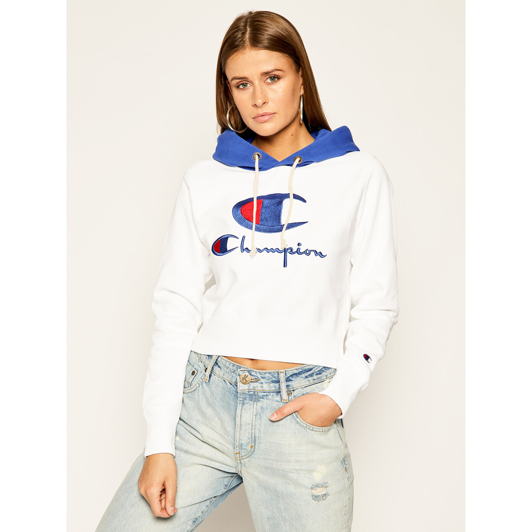 Champion Mikina 112534 WW001 Bílá Regular Fit - Pepit.cz