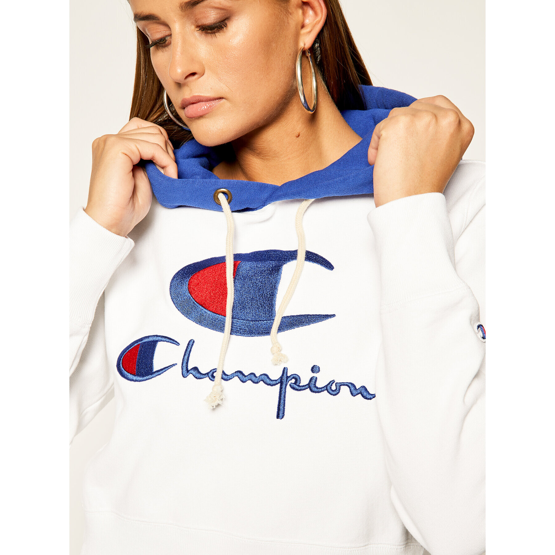 Champion Mikina 112534 WW001 Bílá Regular Fit - Pepit.cz