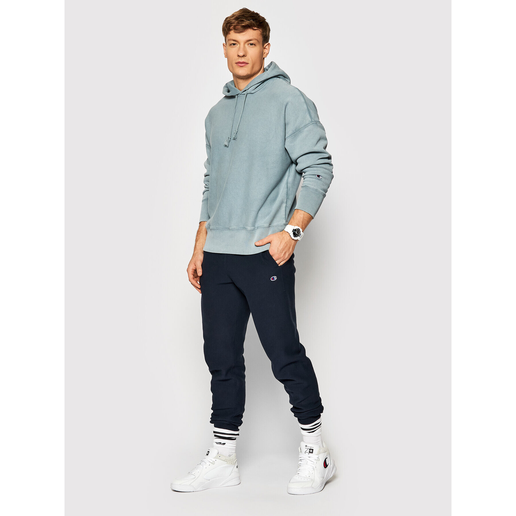 Champion Mikina Acid Wash 216489 Zelená Oversize - Pepit.cz