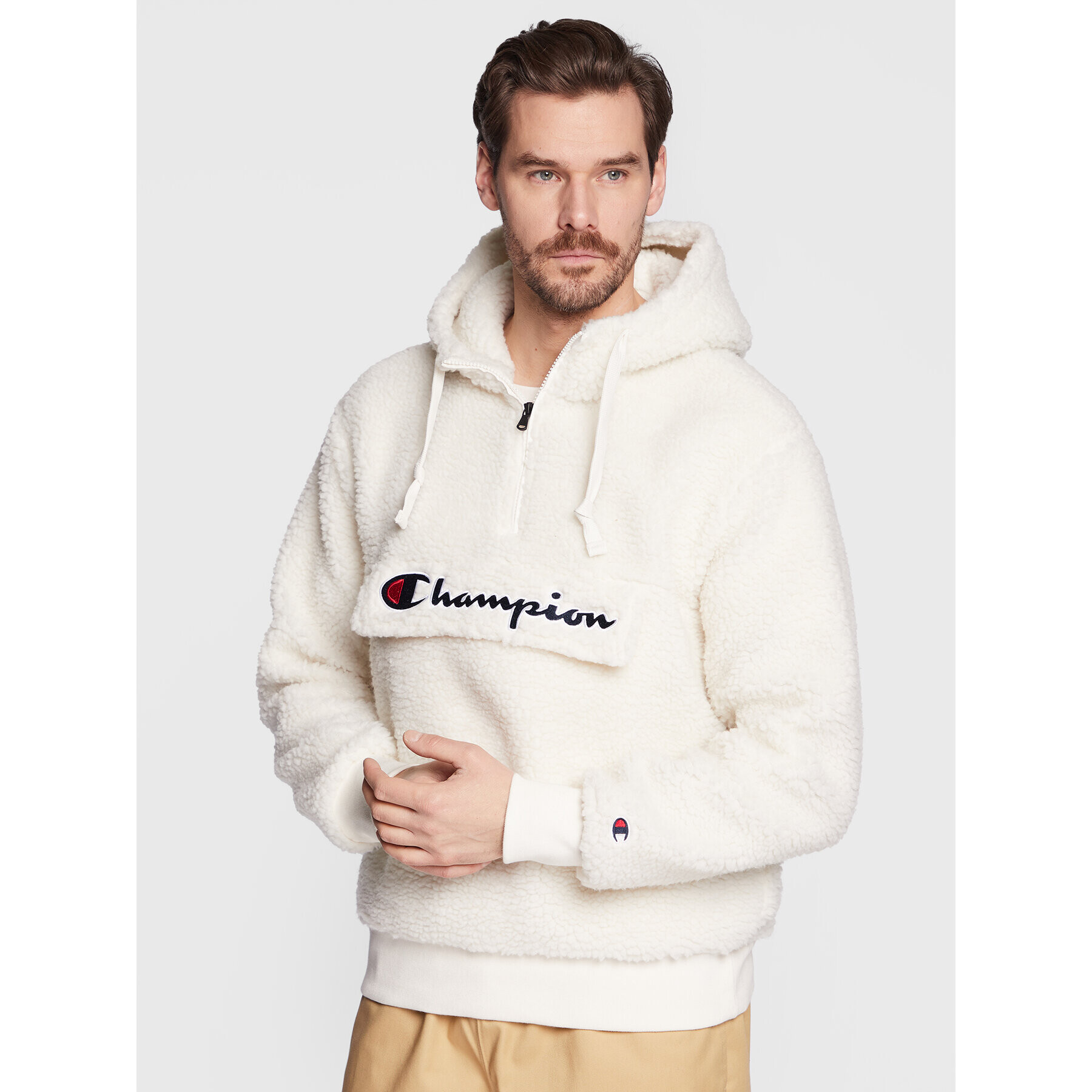 Champion Mikina Big Pocket 218092 Bílá Regular Fit - Pepit.cz