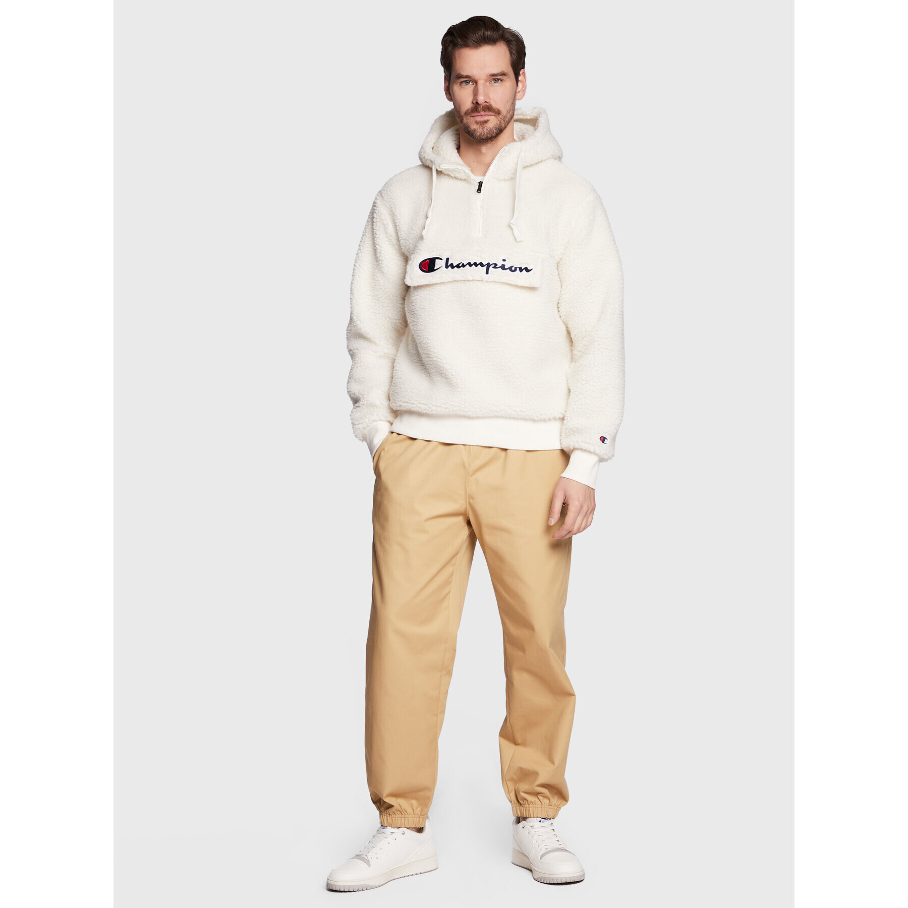 Champion Mikina Big Pocket 218092 Bílá Regular Fit - Pepit.cz