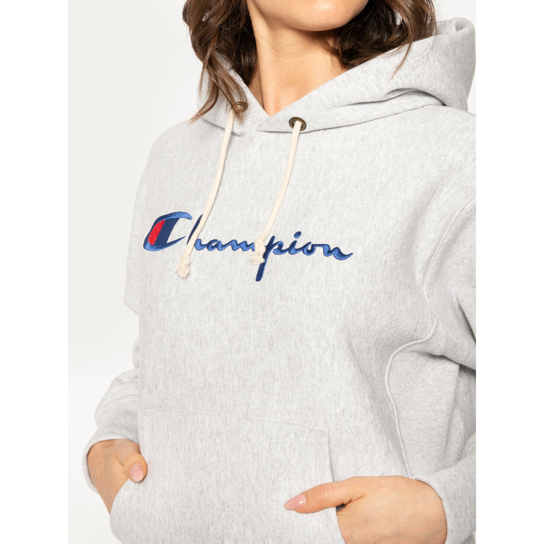 Champion Mikina Big Script 113149 Šedá Regular Fit - Pepit.cz