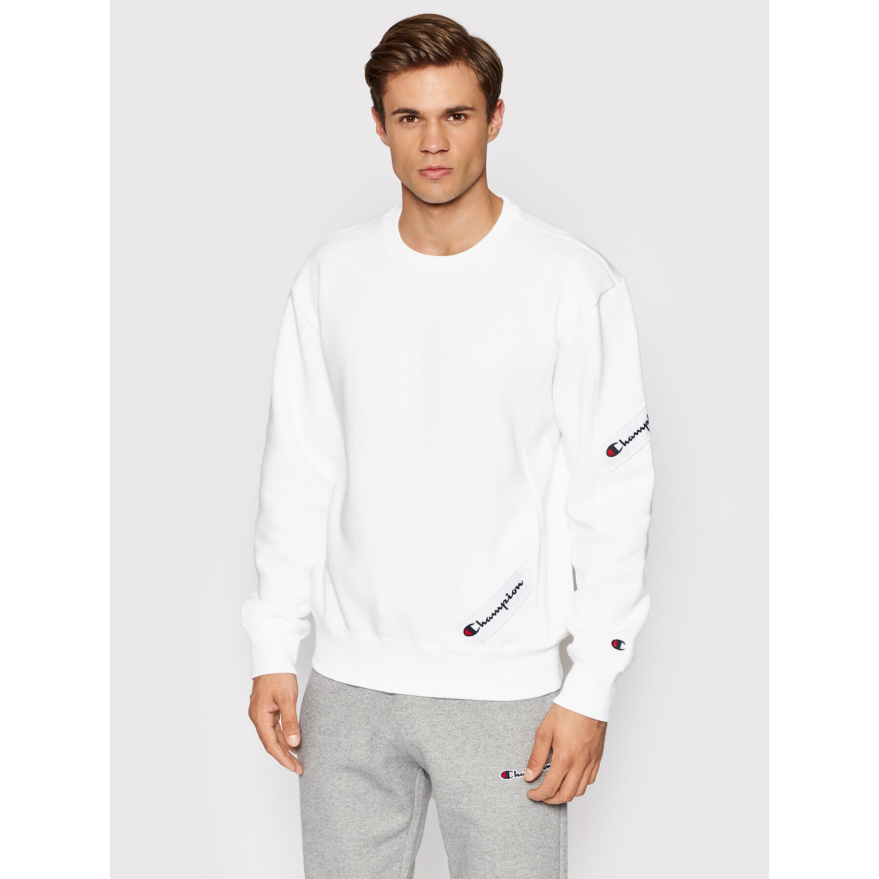 Champion Mikina Blend Asymmetric Pocket 216550 Bílá Custom Fit - Pepit.cz