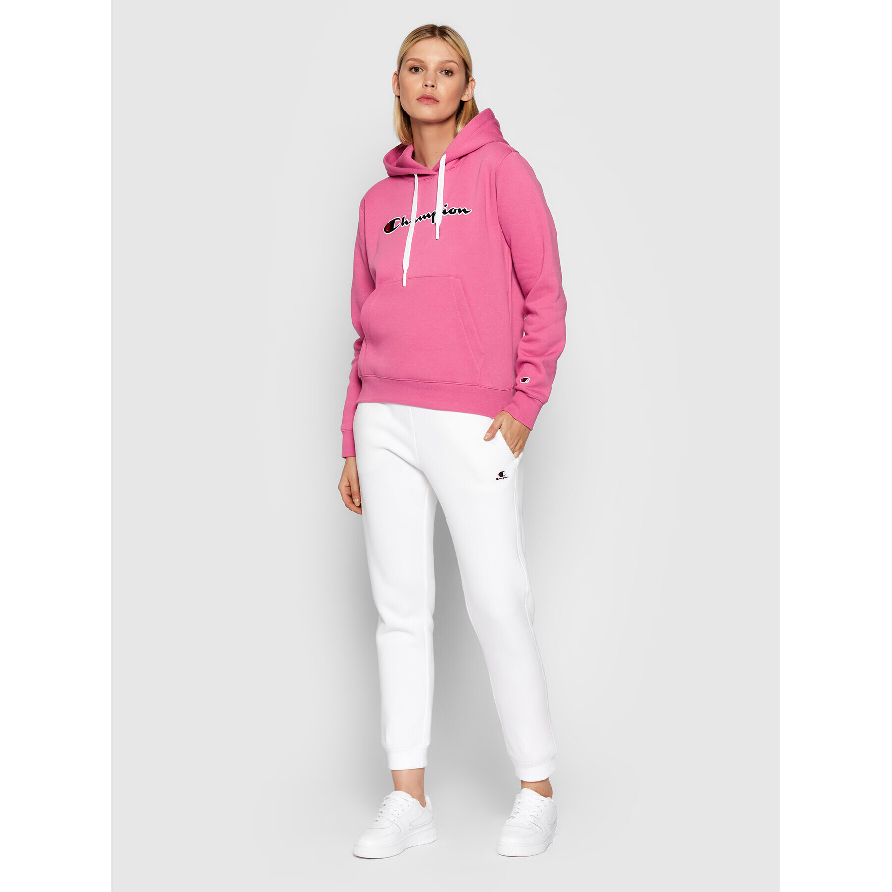 Champion Mikina Blend Script Logo 114461 Růžová Regular Fit - Pepit.cz