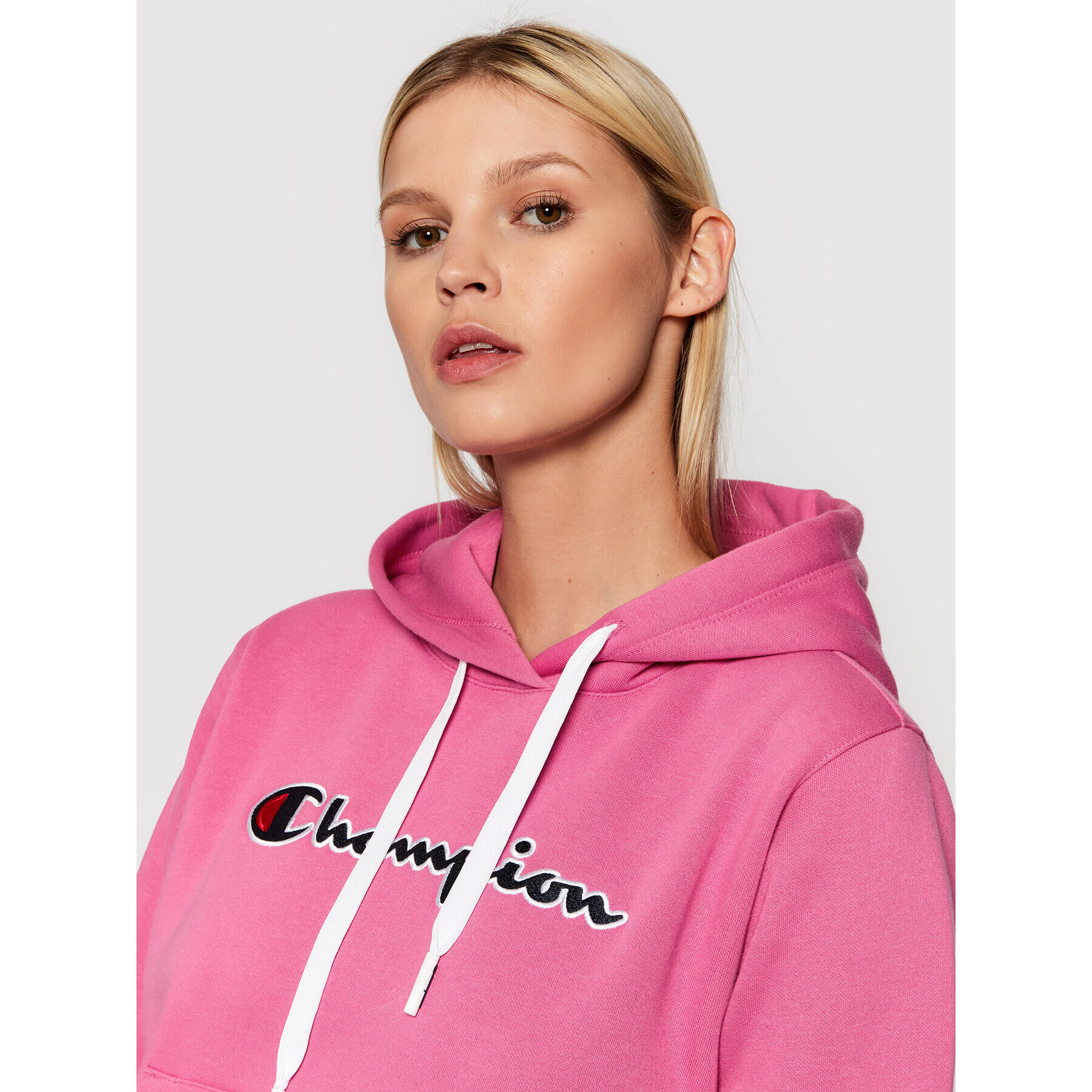 Champion Mikina Blend Script Logo 114461 Růžová Regular Fit - Pepit.cz