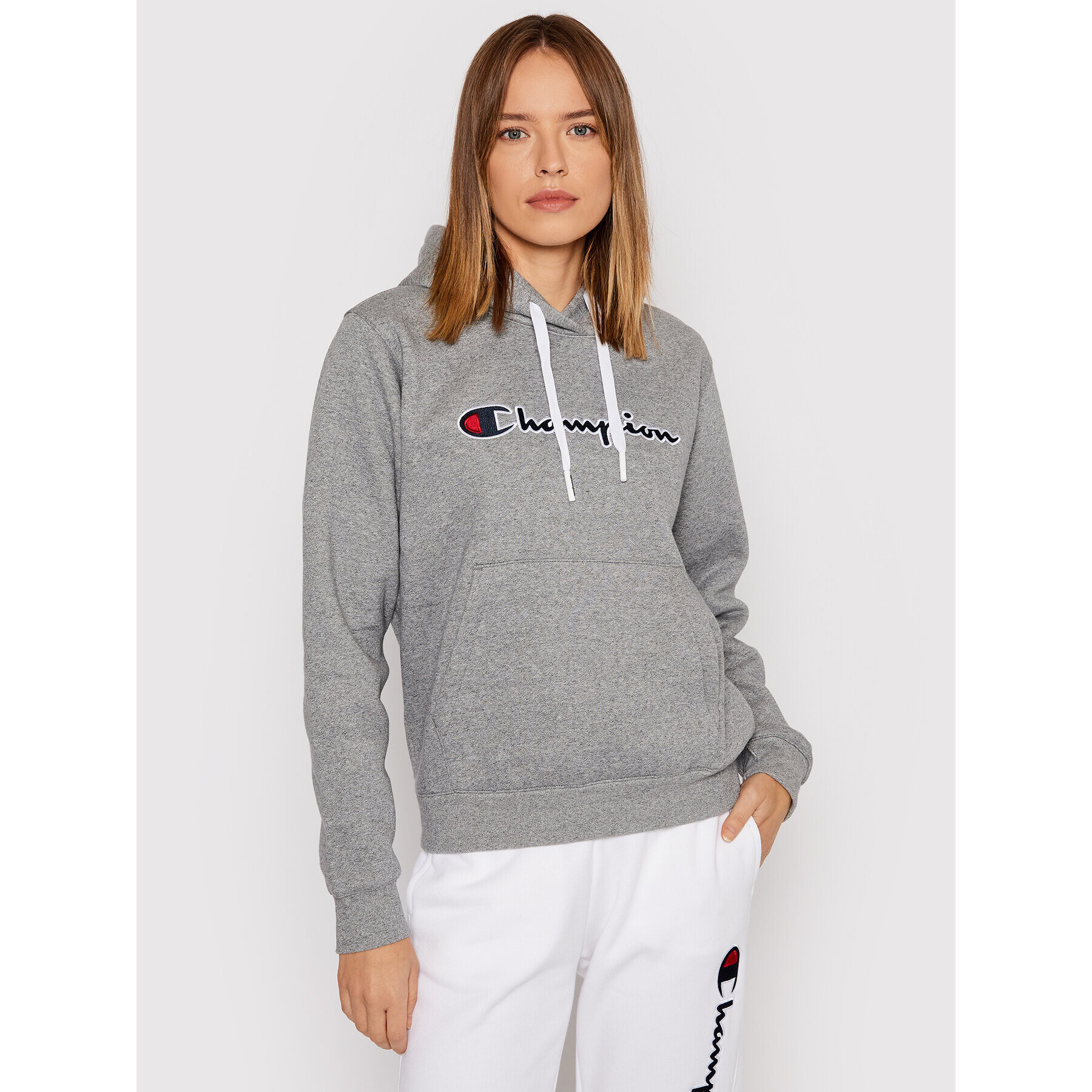 Champion Mikina Blend Script Logo 114461 Šedá Regular Fit - Pepit.cz