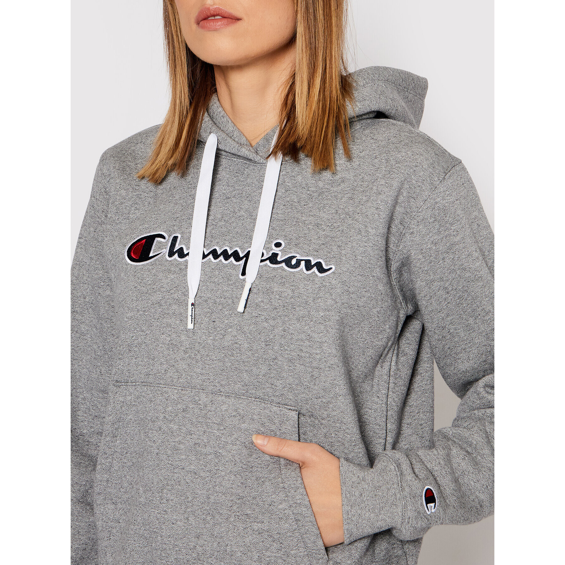 Champion Mikina Blend Script Logo 114461 Šedá Regular Fit - Pepit.cz