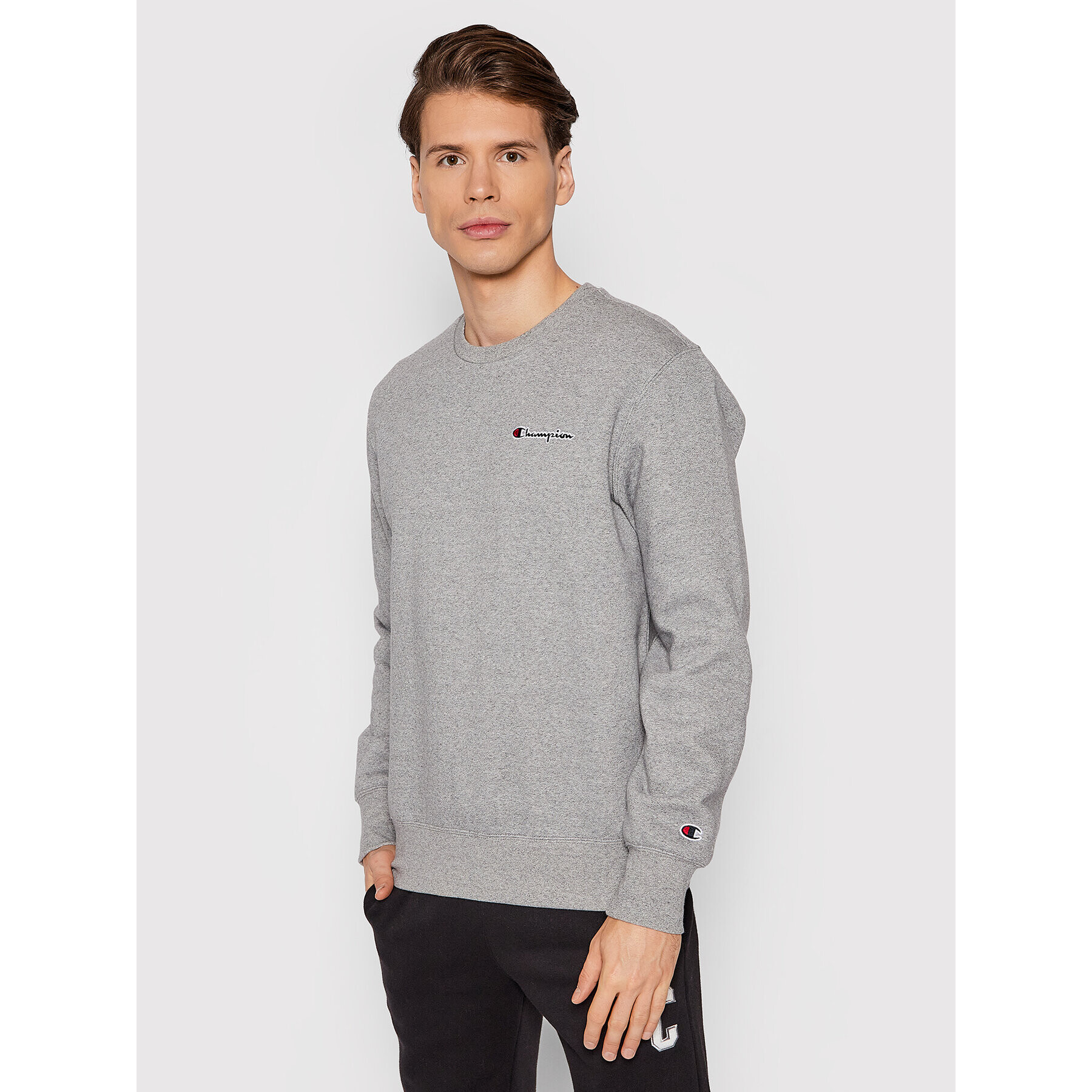 Champion Mikina Blend Small Script Logo 216476 Šedá Regular Fit - Pepit.cz