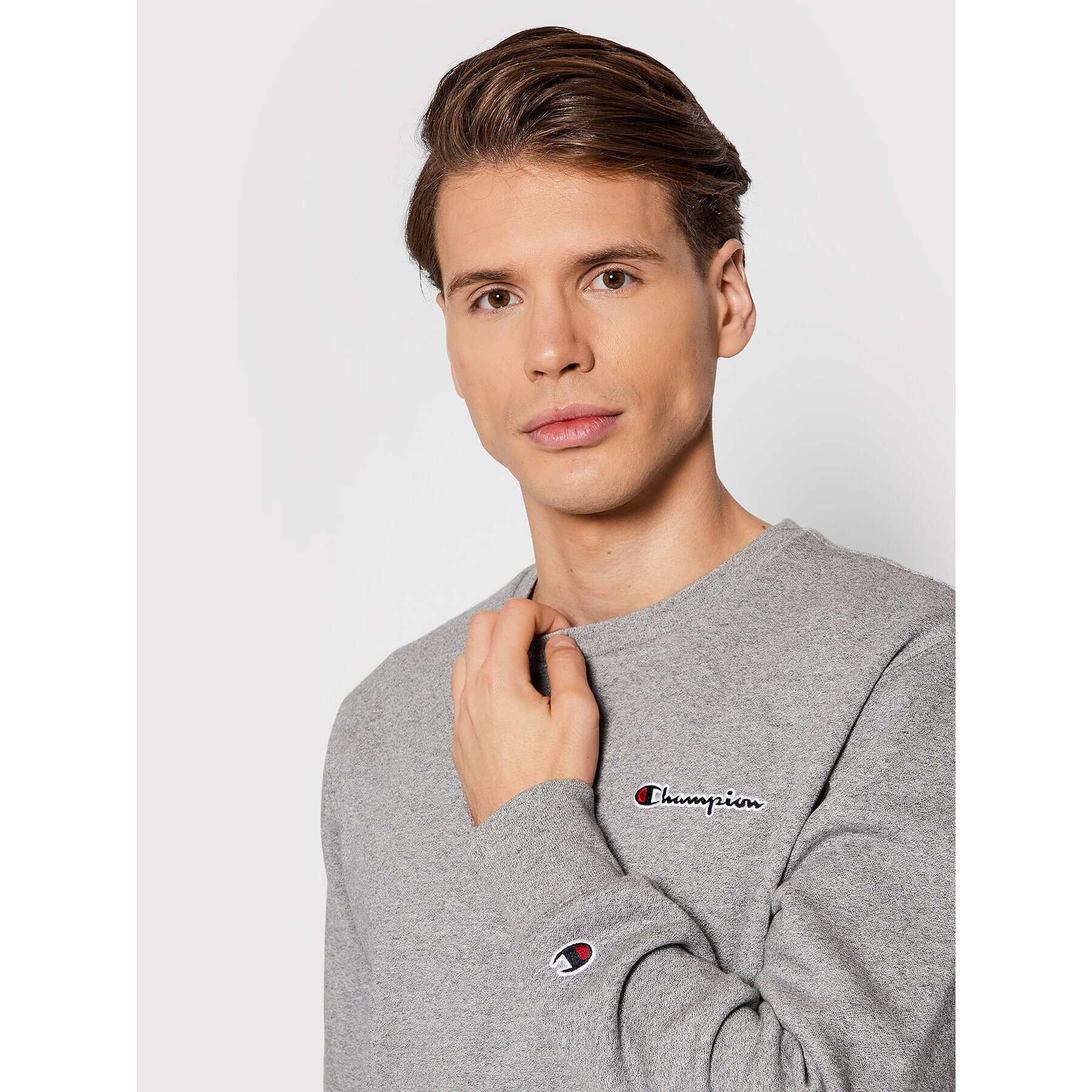 Champion Mikina Blend Small Script Logo 216476 Šedá Regular Fit - Pepit.cz