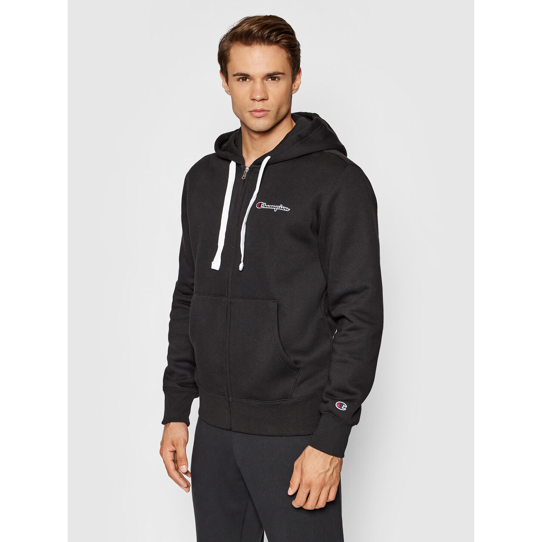 Champion Mikina Blend Small Script Logo Zip-Up 216477 Černá Custom Fit - Pepit.cz