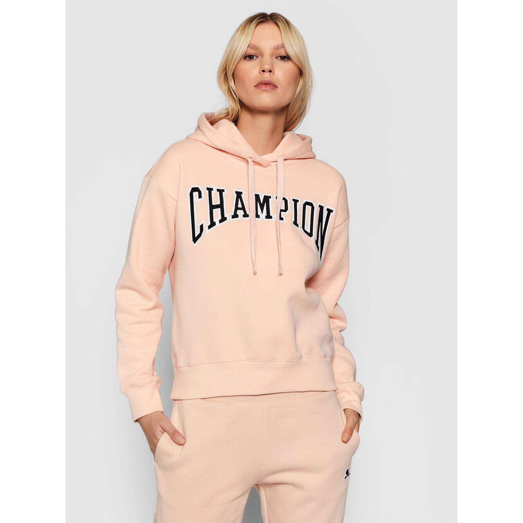 Champion Mikina Collegiate Logo 114766 Růžová Custom Fit - Pepit.cz