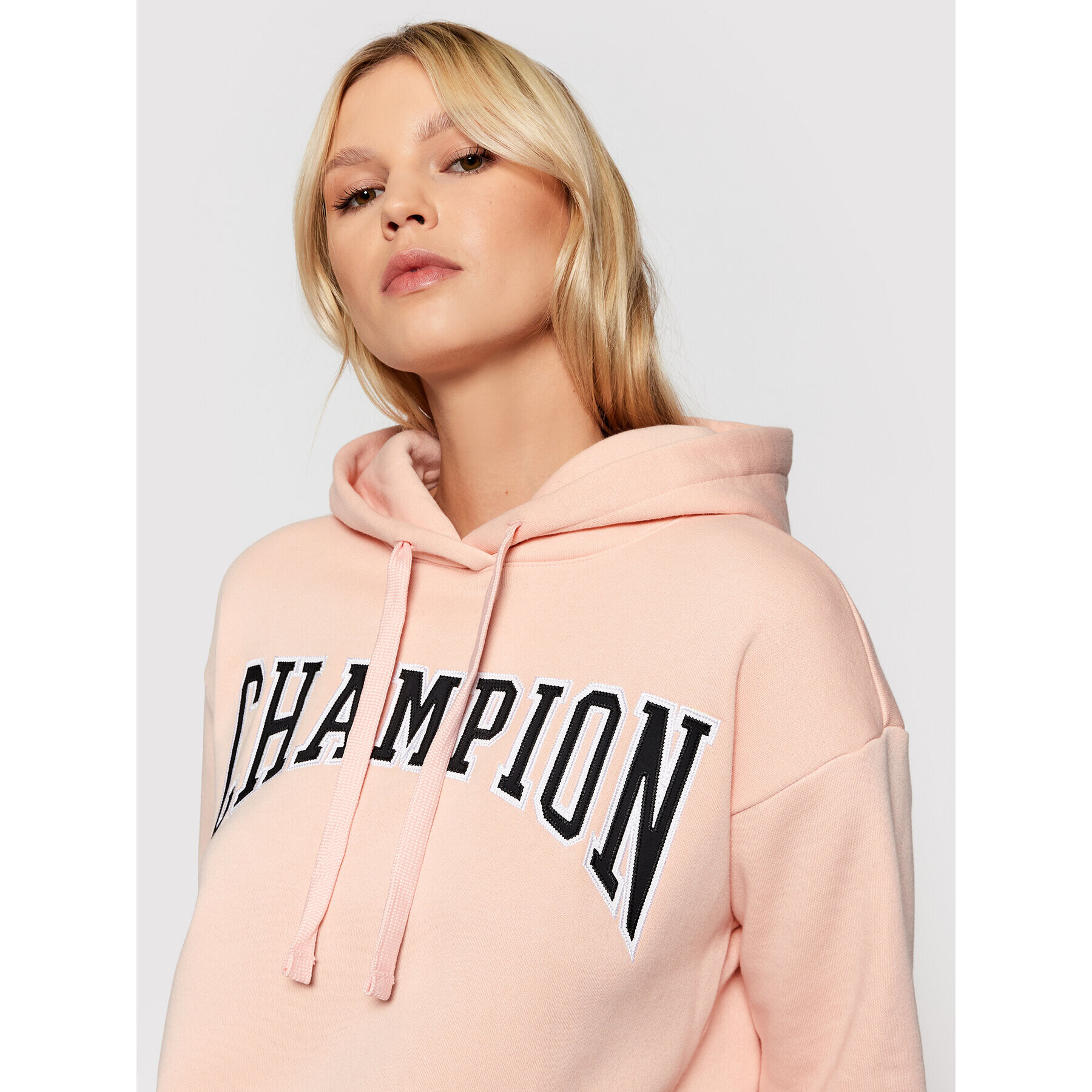 Champion Mikina Collegiate Logo 114766 Růžová Custom Fit - Pepit.cz