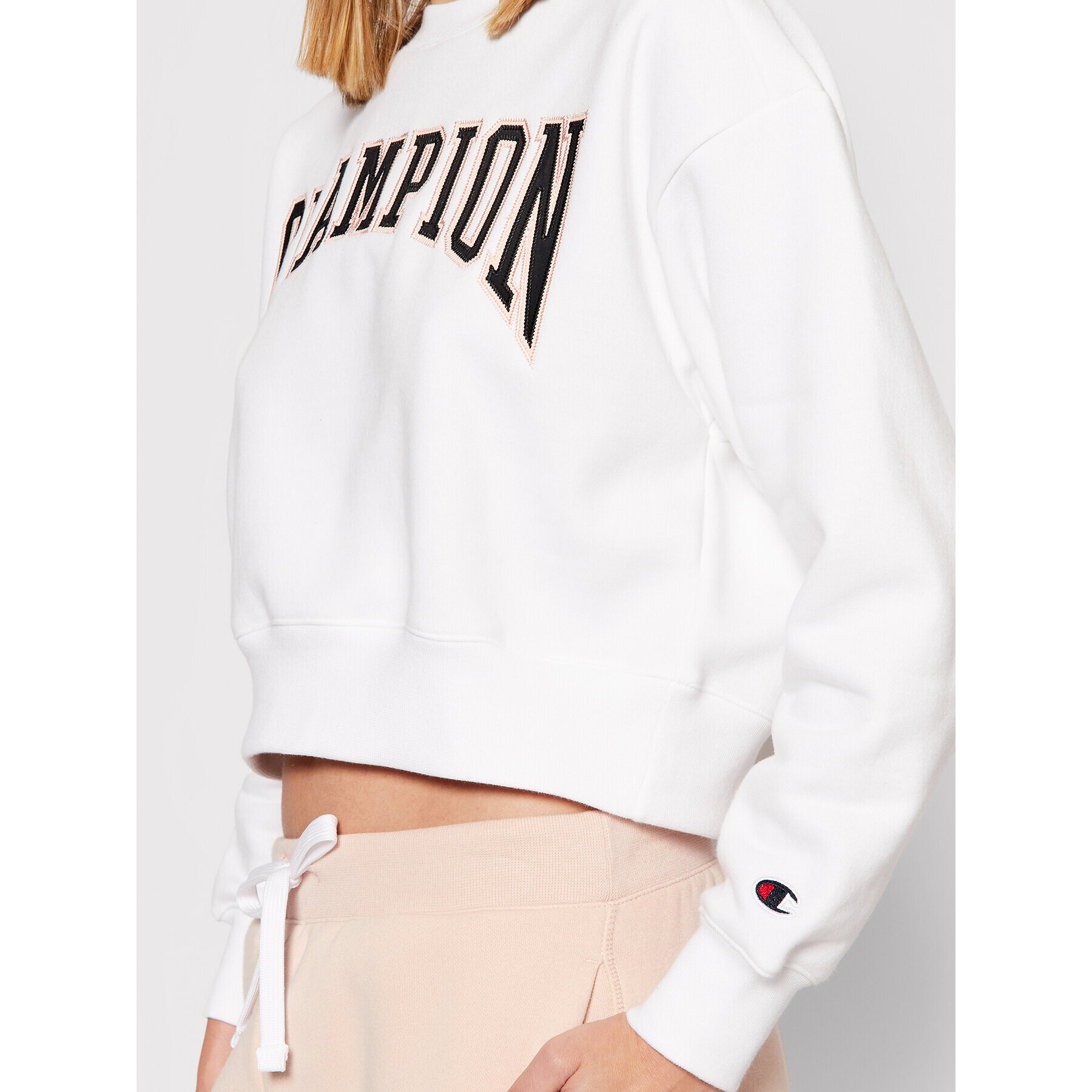 Champion Mikina Collegiate Logo 114767 Bílá Regular Fit - Pepit.cz