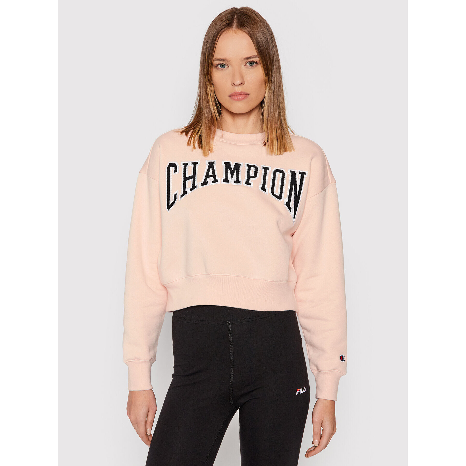 Champion Mikina Collegiate Logo 114767 Růžová Regular Fit - Pepit.cz