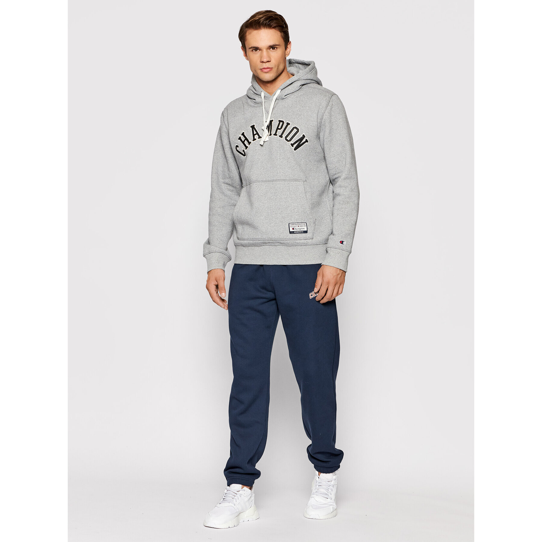 Champion Mikina Collegiate Logo 216569 Šedá Regular Fit - Pepit.cz