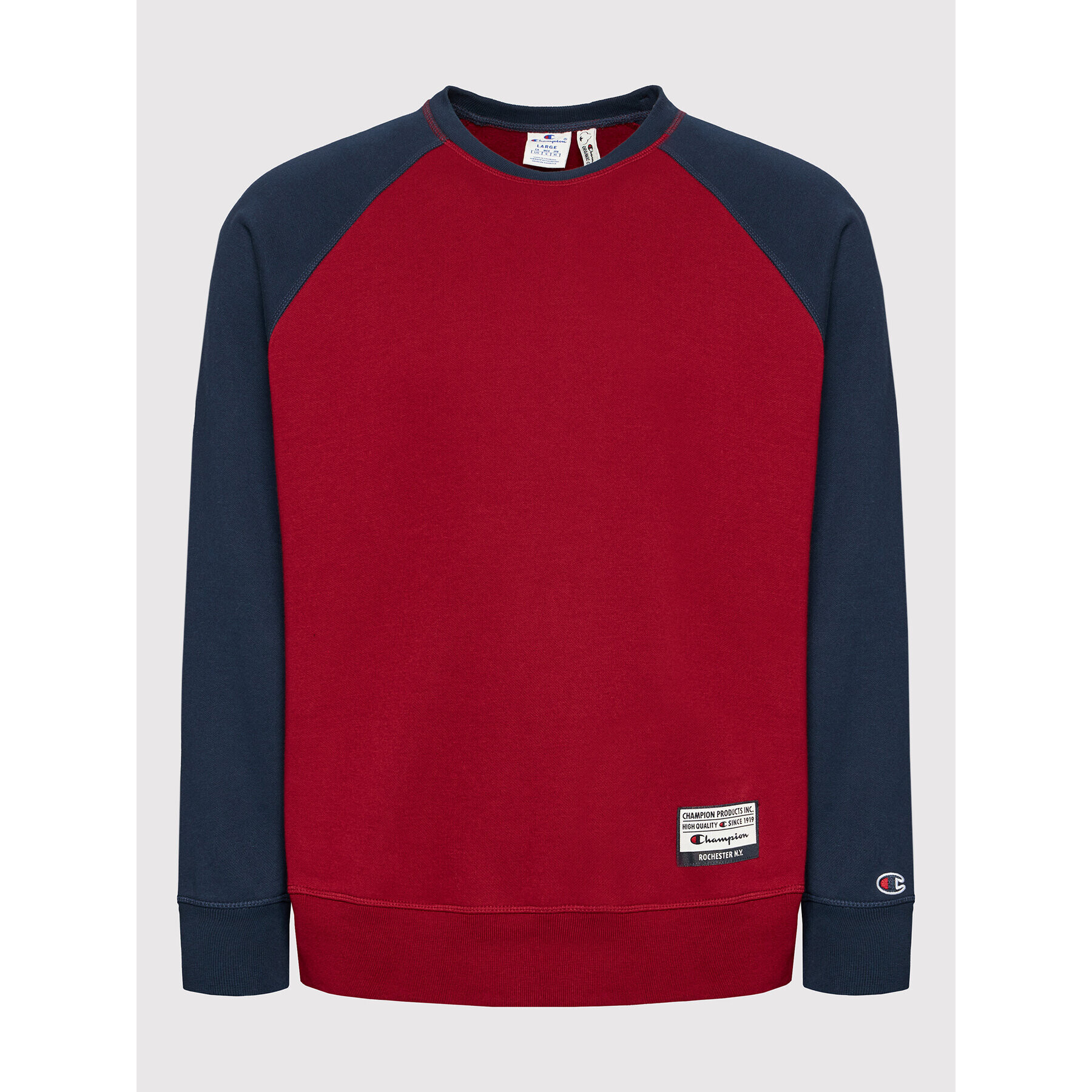 Champion Mikina Collegiate Logo Colour Block 216913 Béžová Custom Fit - Pepit.cz