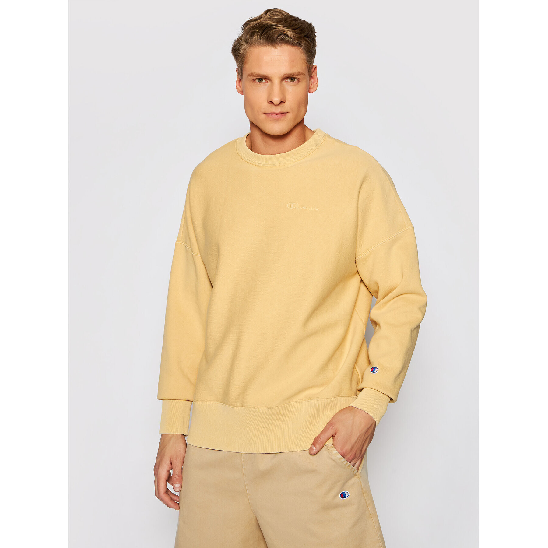 Champion Mikina Crewneck 216199 Žlutá Regular Fit - Pepit.cz