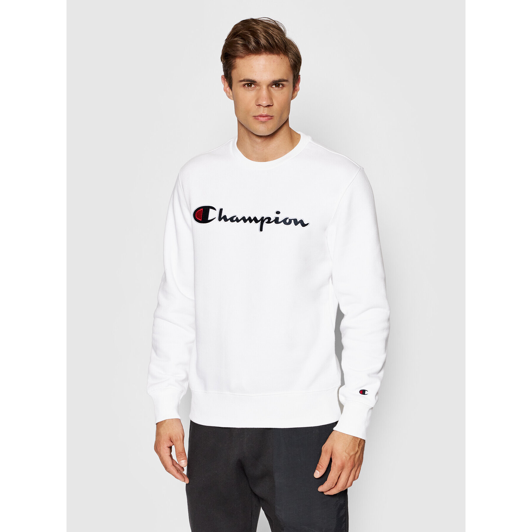 Champion Mikina Crewneck 216471 Bílá Custom Fit - Pepit.cz