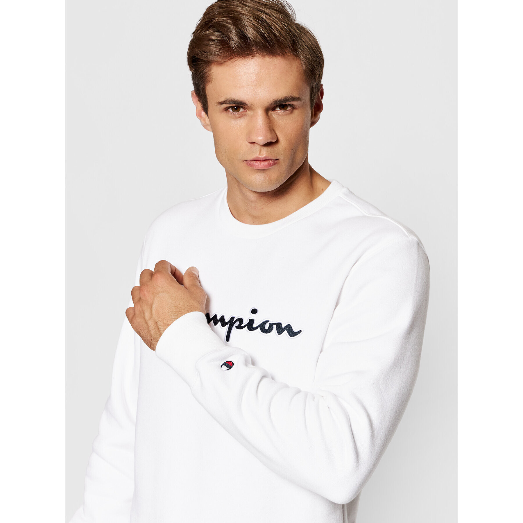 Champion Mikina Crewneck 216471 Bílá Custom Fit - Pepit.cz