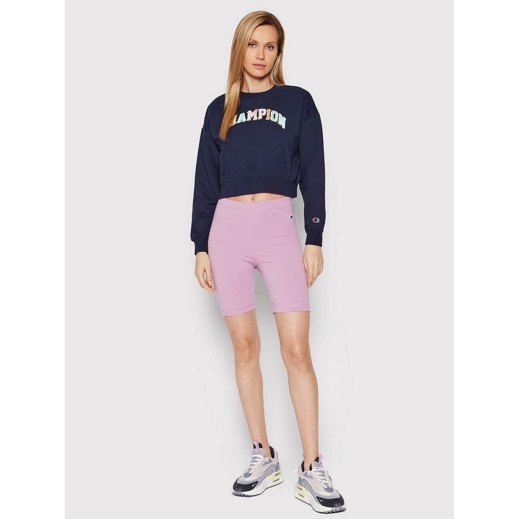 Champion Mikina Cropped College Of Colors 114964 Tmavomodrá Custom Fit - Pepit.cz