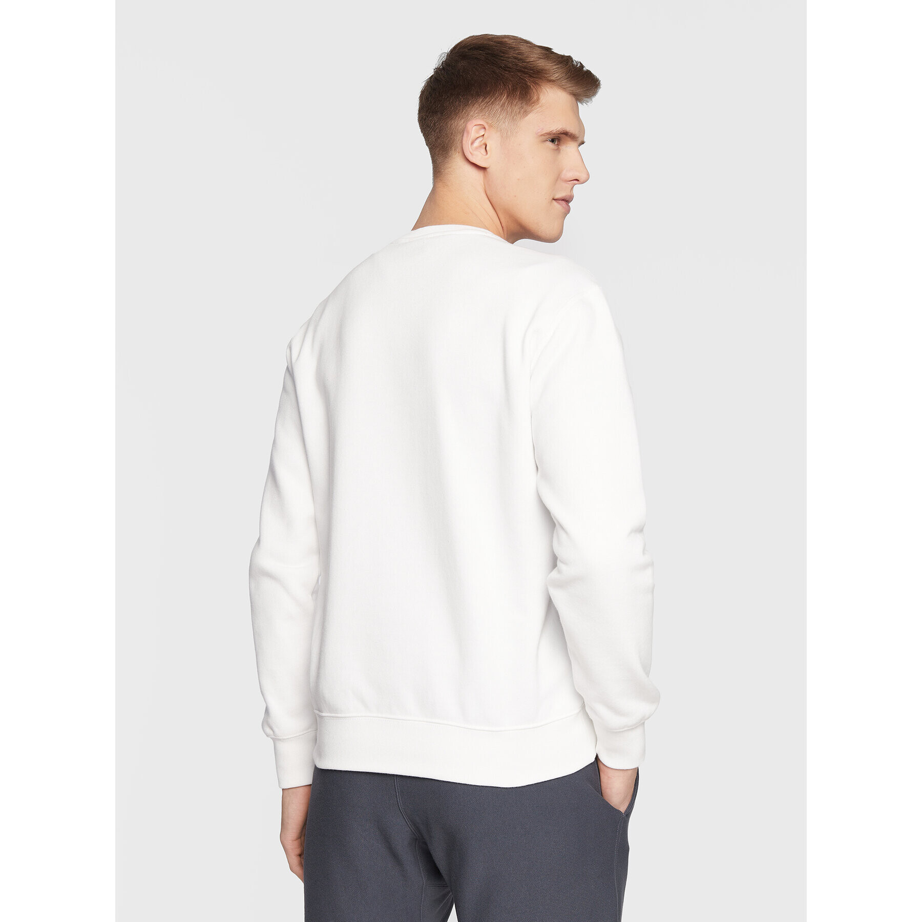 Champion Mikina Embroided Script Logo 217859 Bílá Regular Fit - Pepit.cz