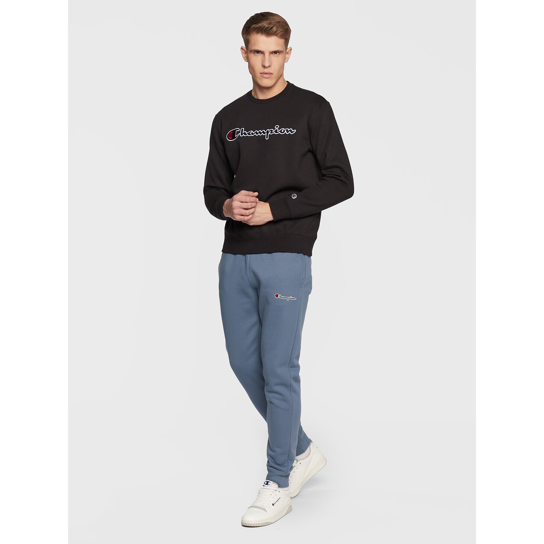 Champion Mikina Embroided Script Logo 217859 Černá Regular Fit - Pepit.cz