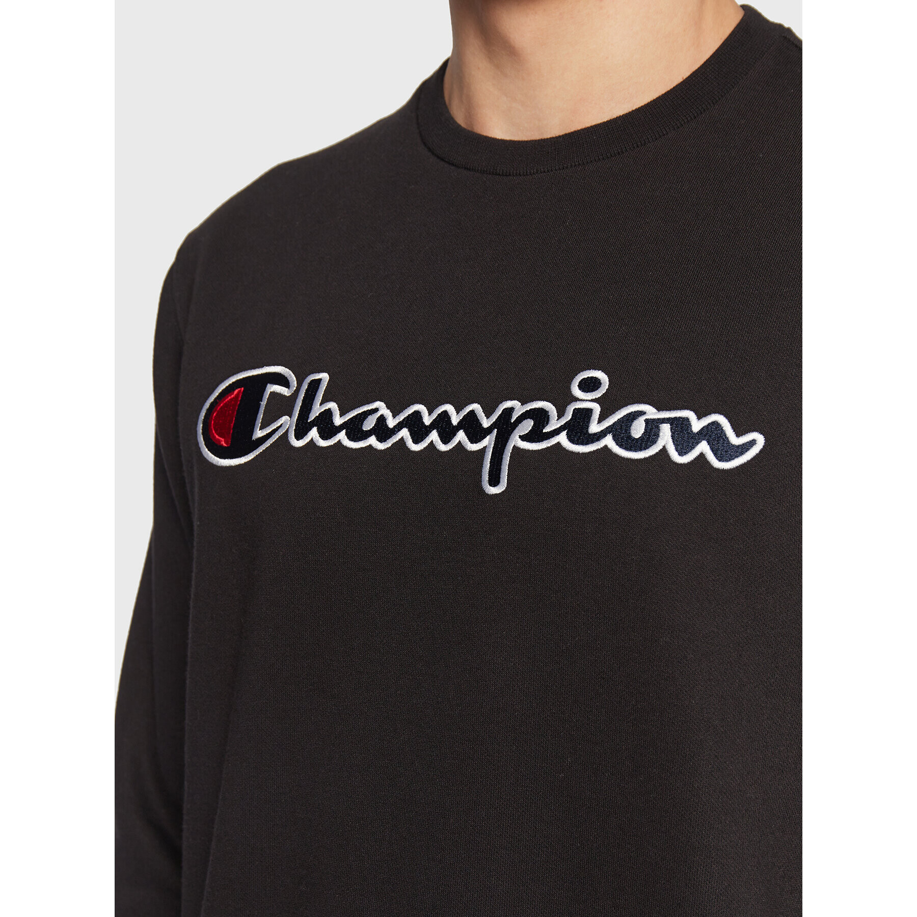 Champion Mikina Embroided Script Logo 217859 Černá Regular Fit - Pepit.cz