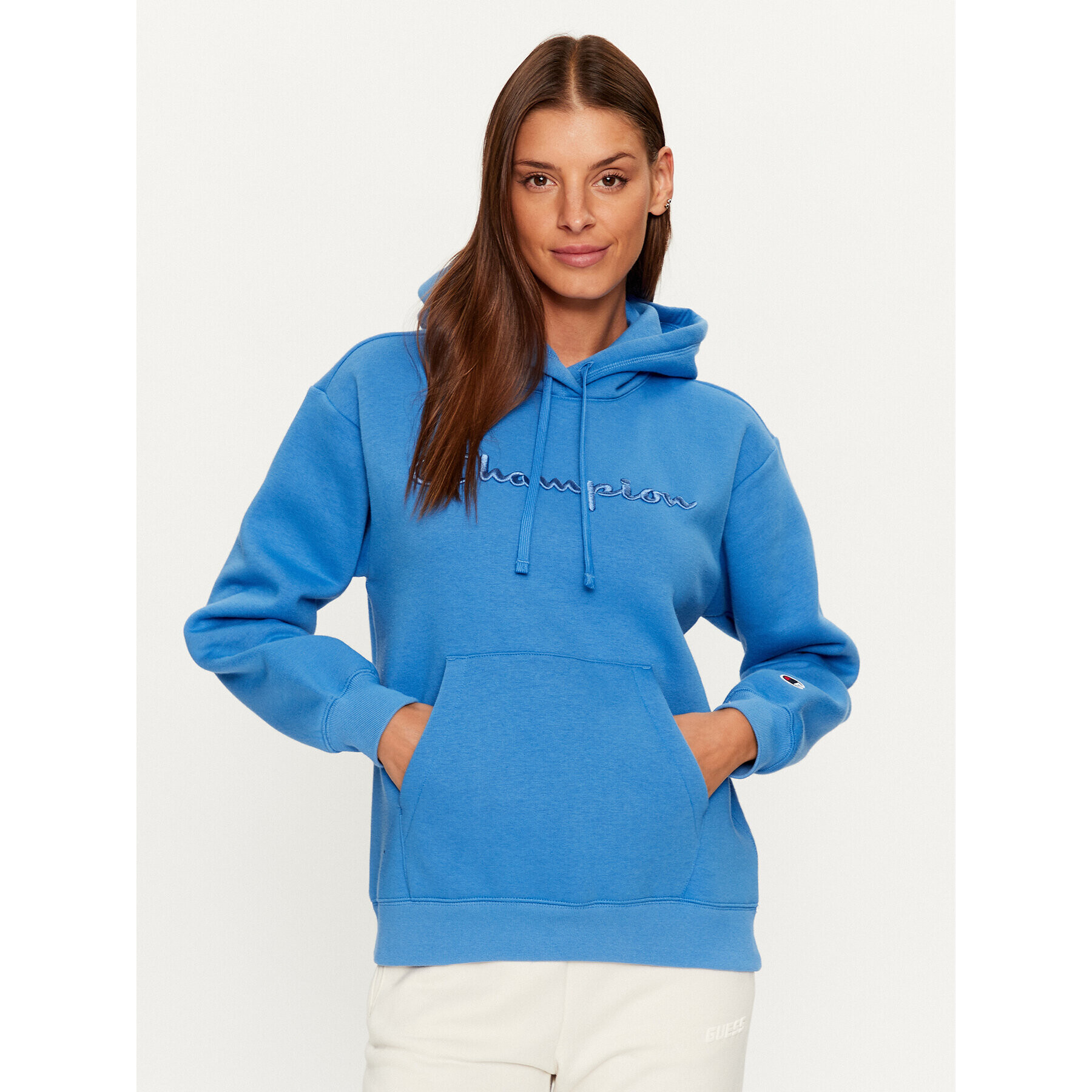 Champion Mikina Hooded Sweatshirt 116677 Modrá Custom Fit - Pepit.cz