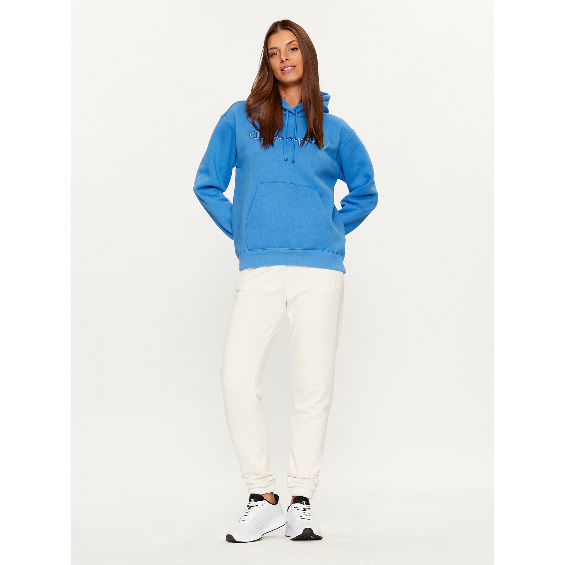 Champion Mikina Hooded Sweatshirt 116677 Modrá Custom Fit - Pepit.cz