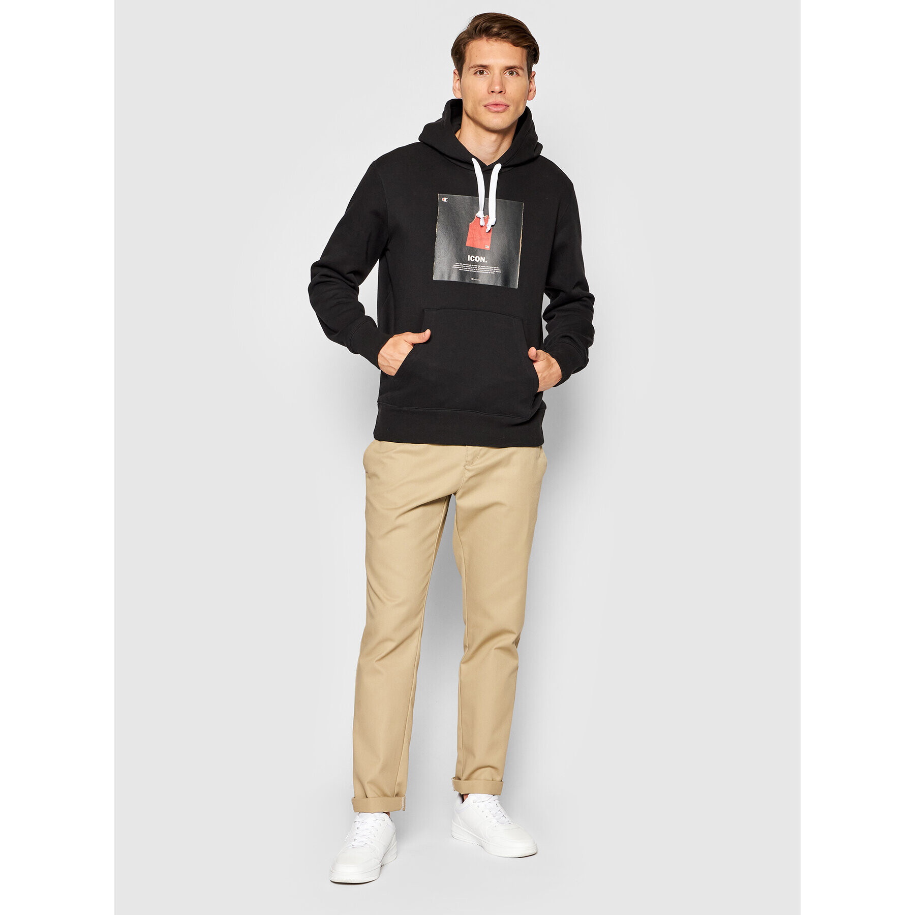 Champion Mikina Icon Graphic Print 216958 Černá Regular Fit - Pepit.cz