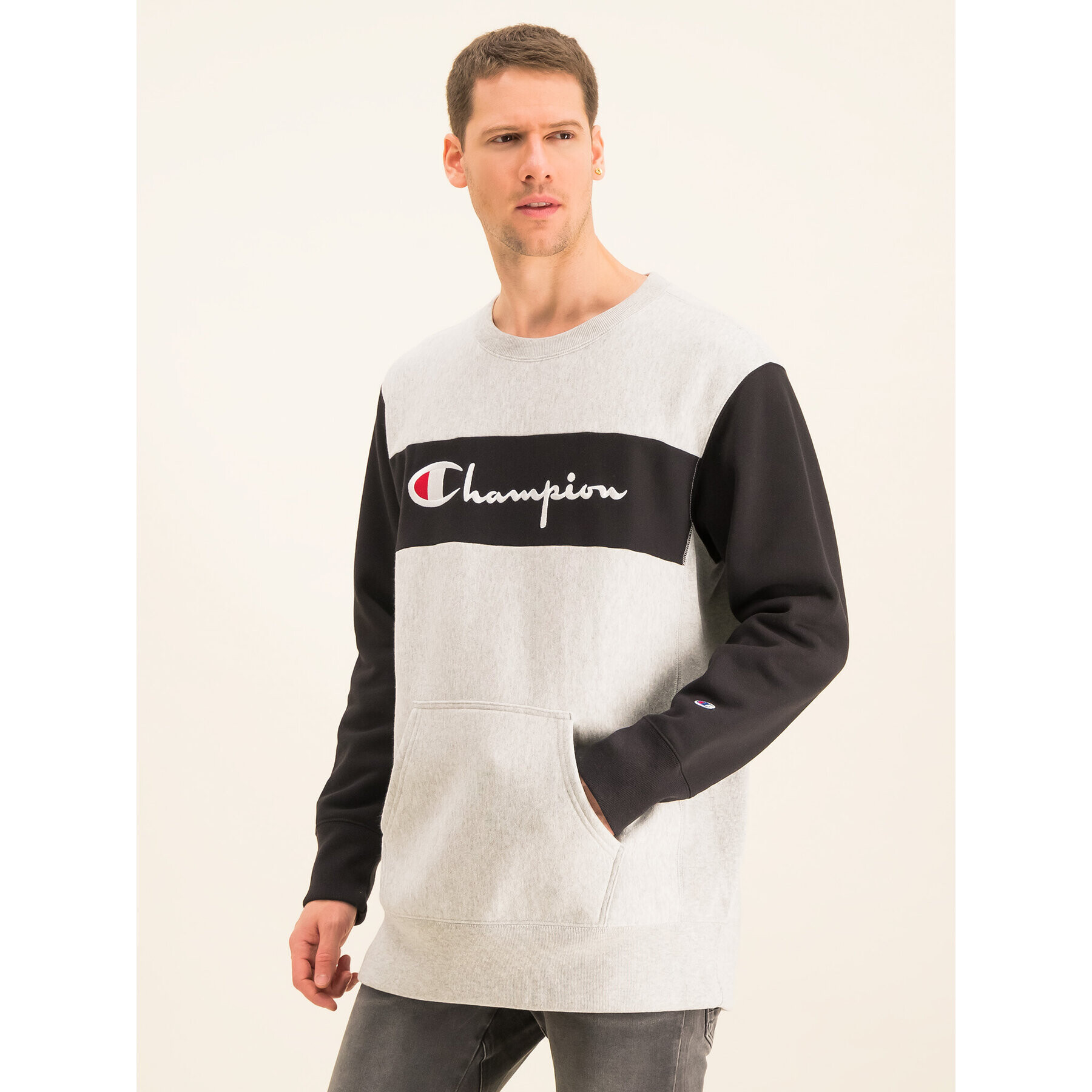 Champion Mikina Reverse Weave 214049 Šedá Oversize - Pepit.cz