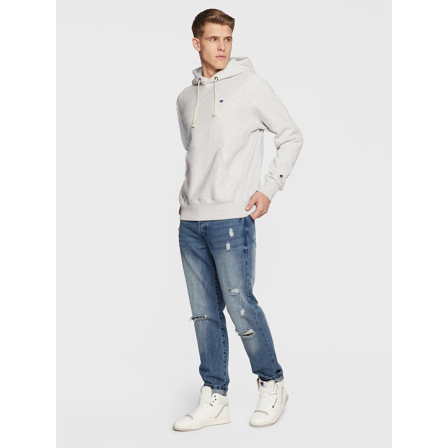 Champion Mikina Reverse Weave 217976 Šedá Regular Fit - Pepit.cz