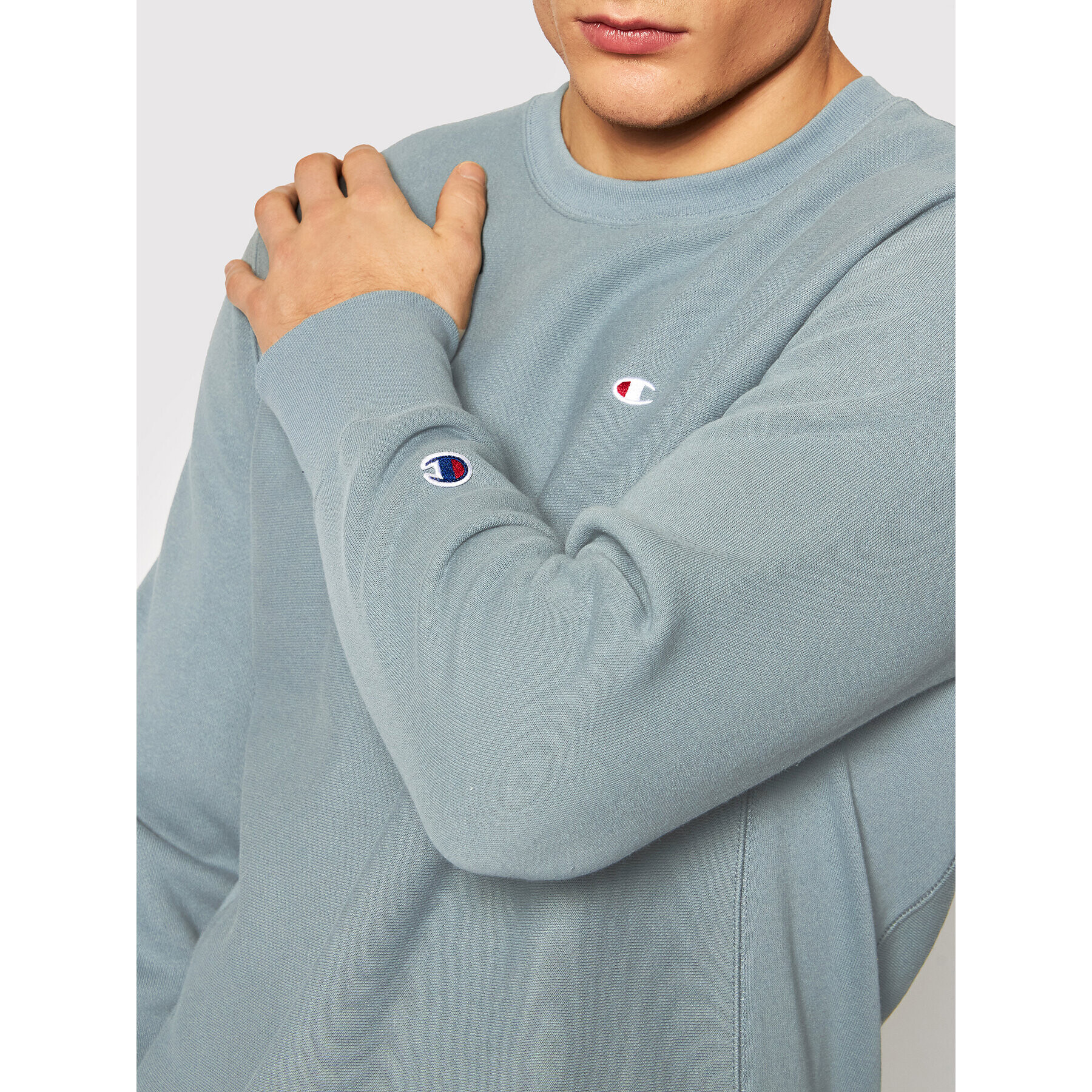 Champion Mikina Reverse Weave C Logo 216495 Zelená Regular Fit - Pepit.cz