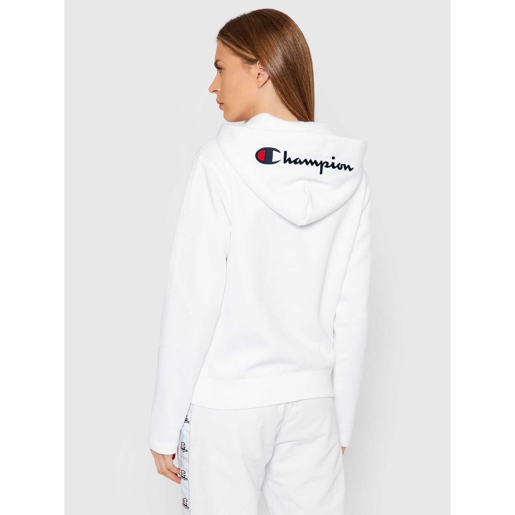 Champion Mikina Script Logo 114464 Bílá Regular Fit - Pepit.cz